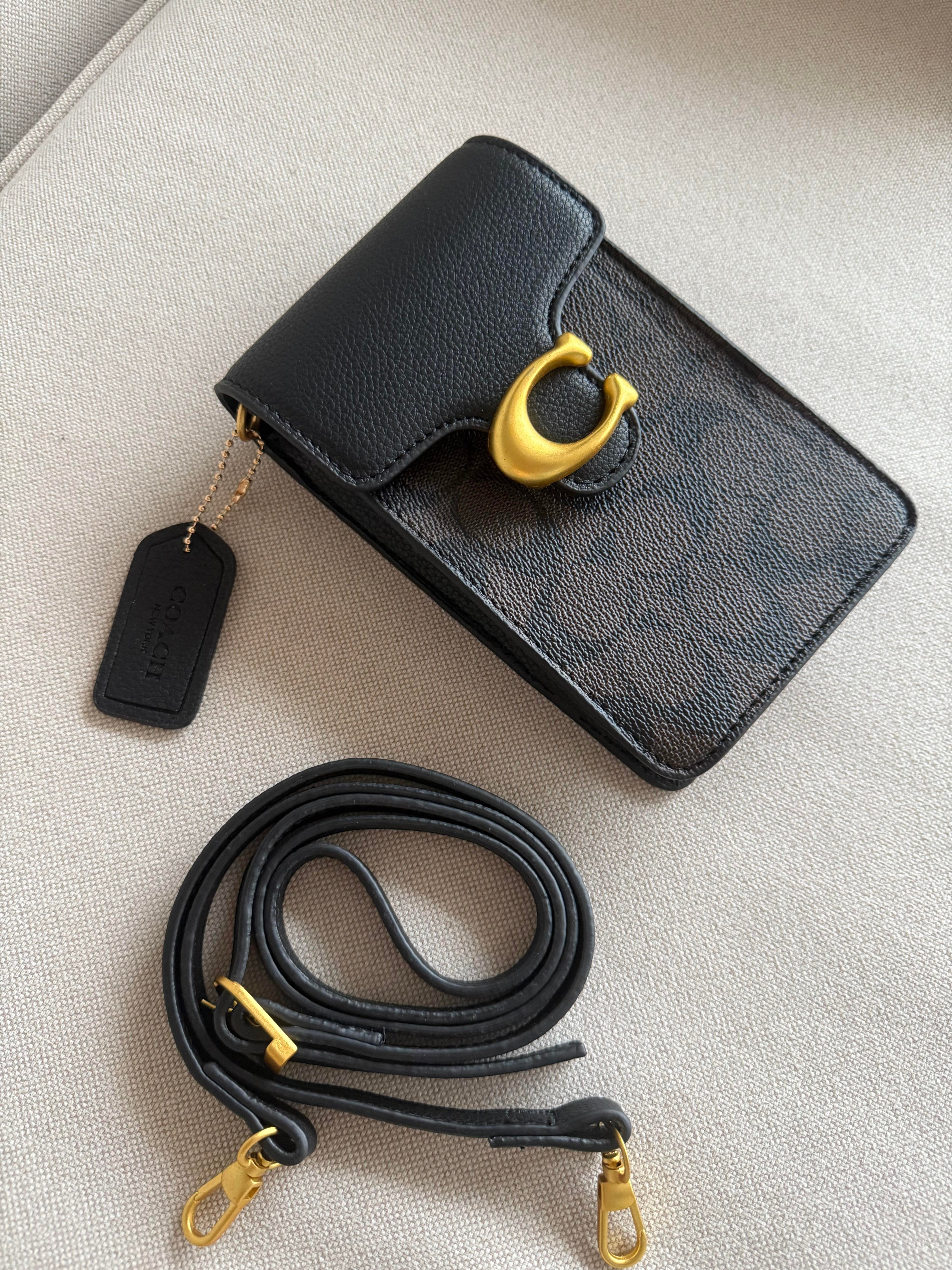 Askılı Telefonluk Siyah Taba Baskılı