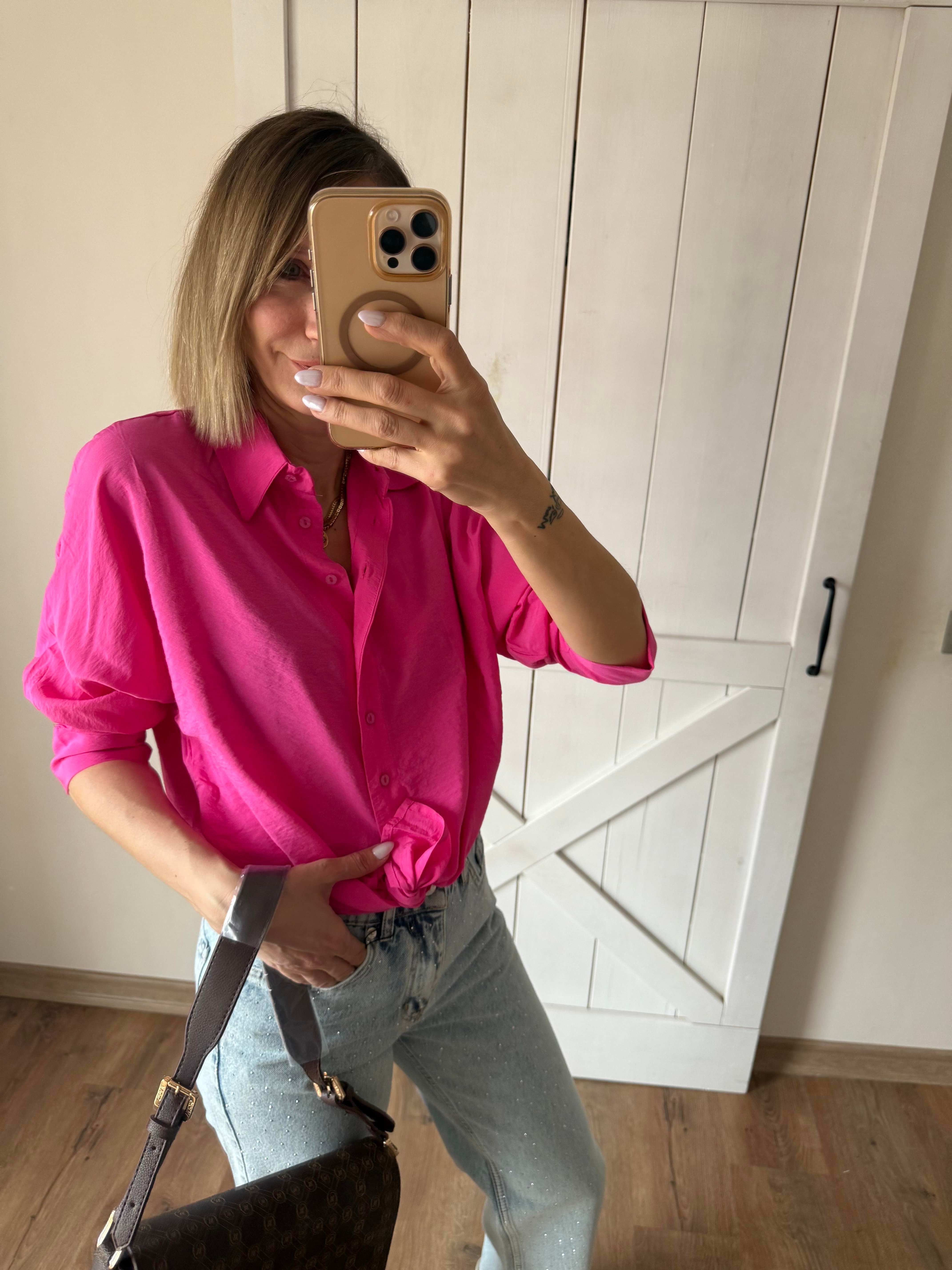 Bağlamalı Fuşya Tensel Gömlek