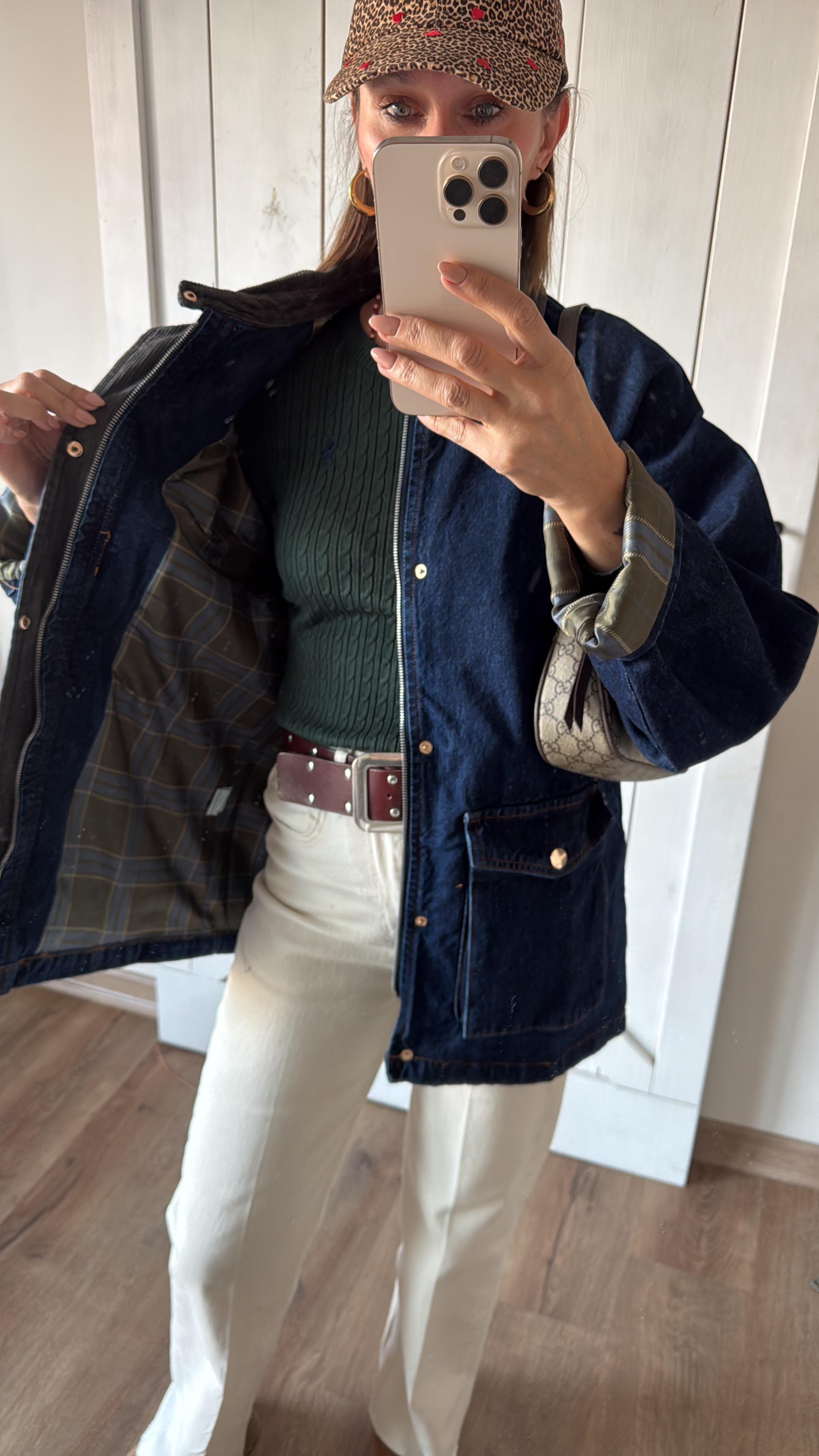 Barbour Model İçi Yeşil Ekoseli Kadife Yakalı Ceket