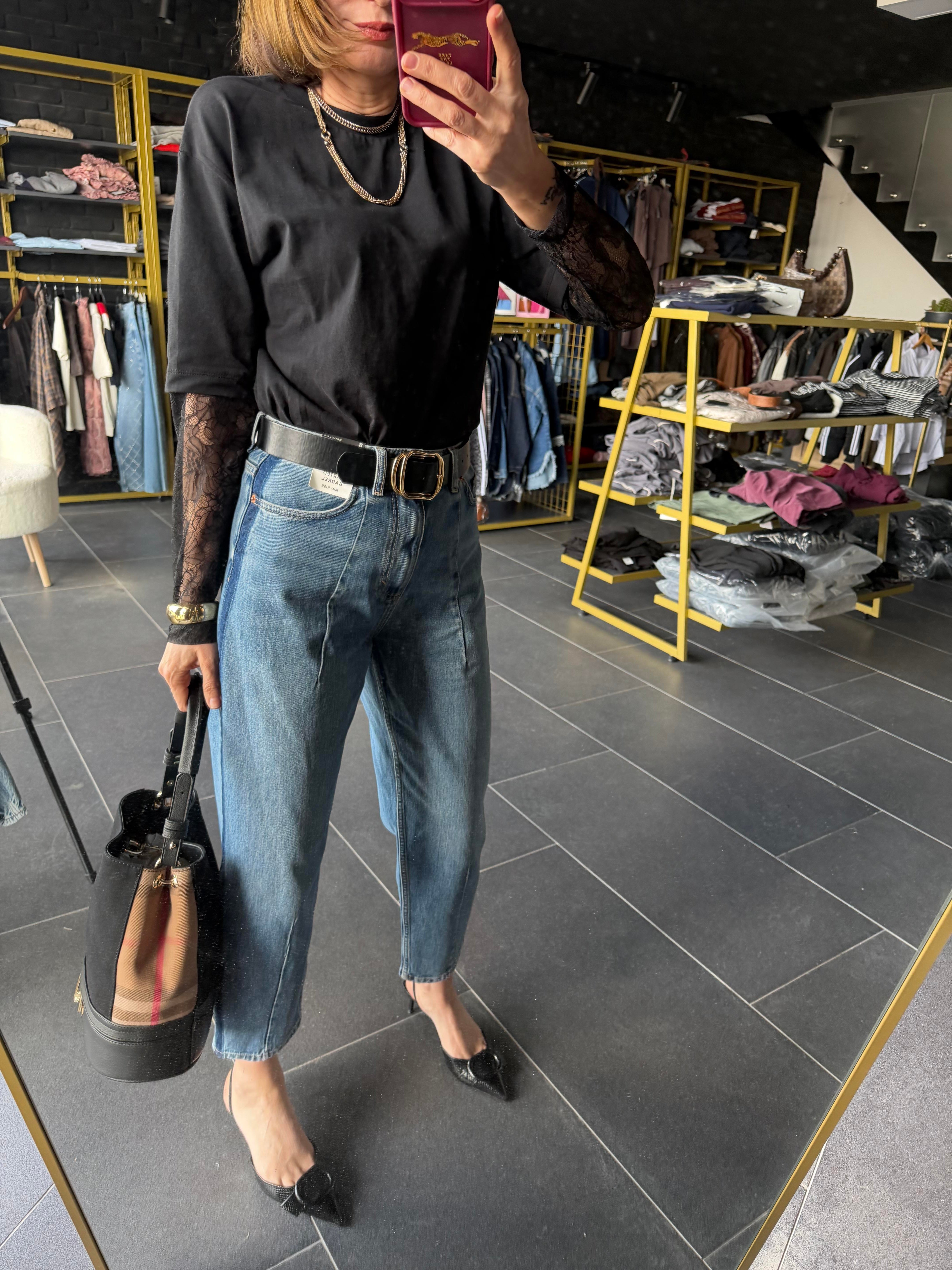 Barrel Yanı Şeritli Ms Jean