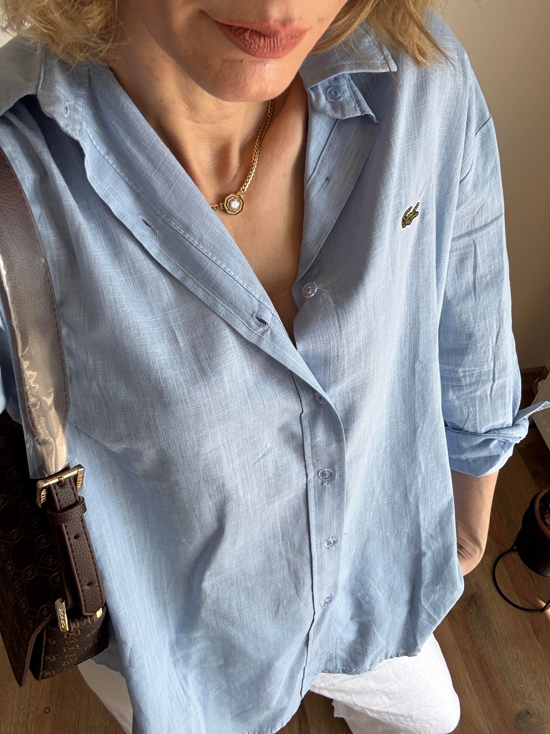 Bebek Mavi Keten Gömlek