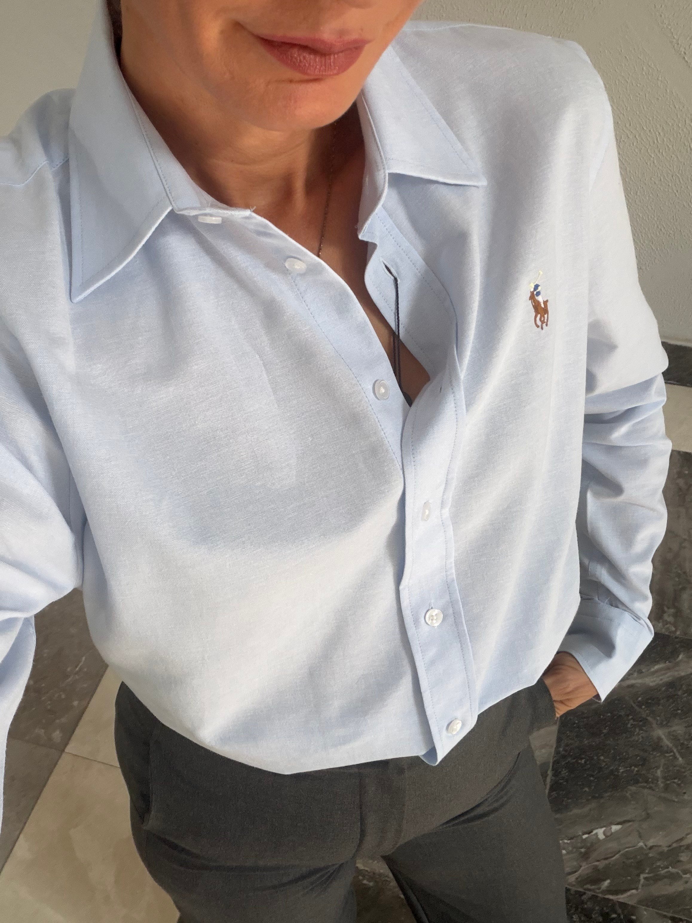 Bebek Mavi Premium Pamuklu Oxford Gömlek