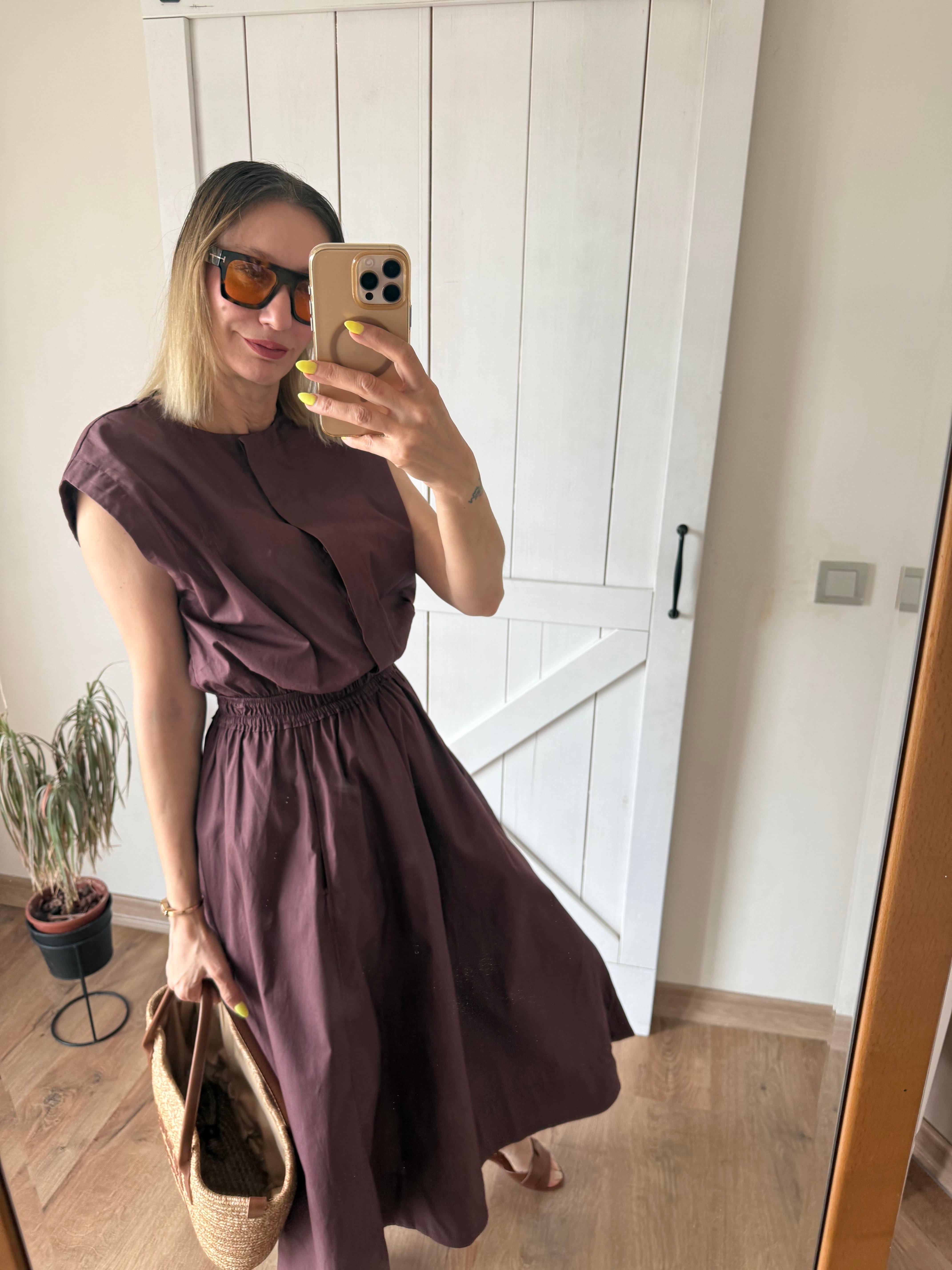 Bel Bantlı Midi Boy Elbise