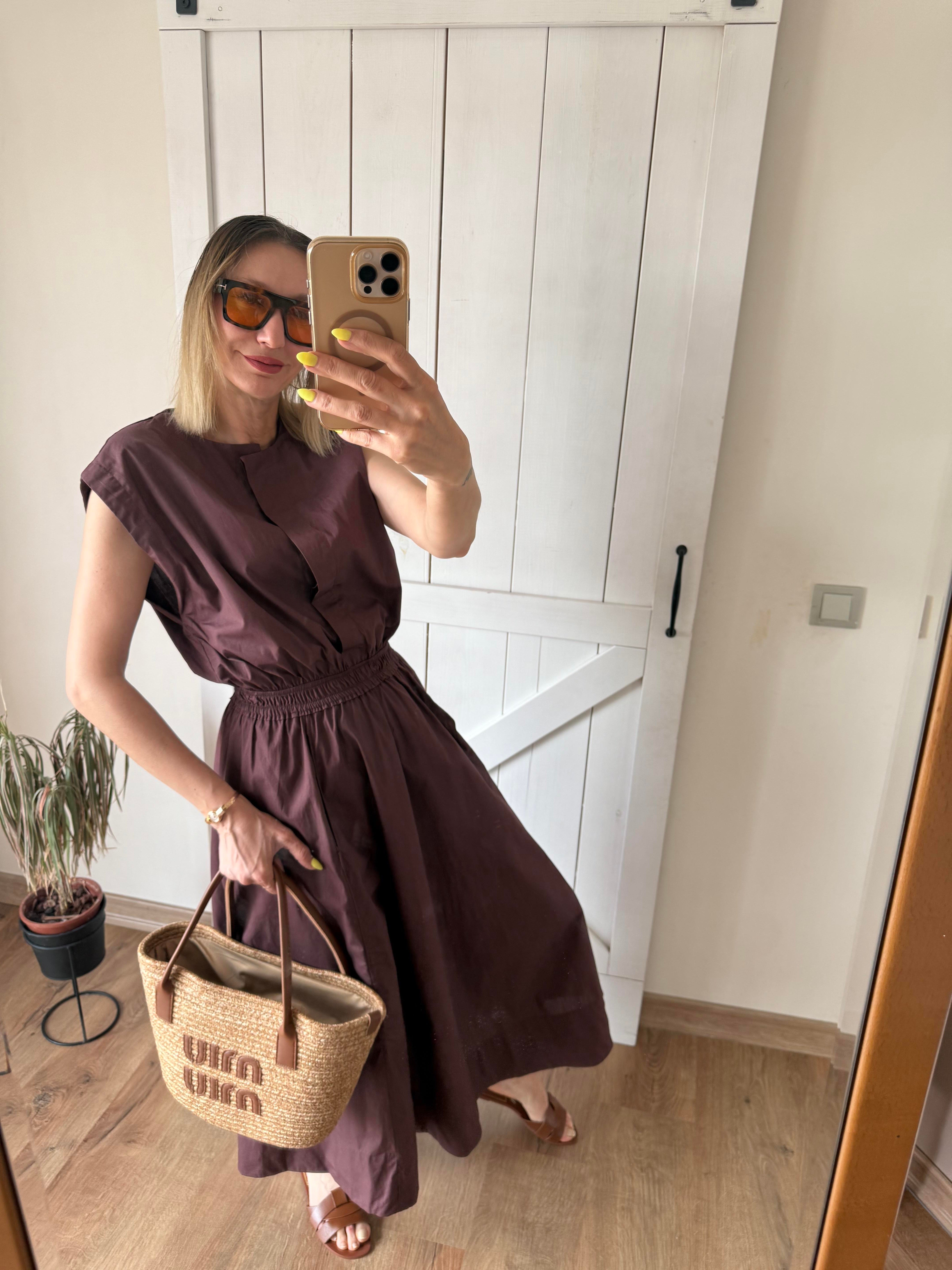 Bel Bantlı Midi Boy Elbise