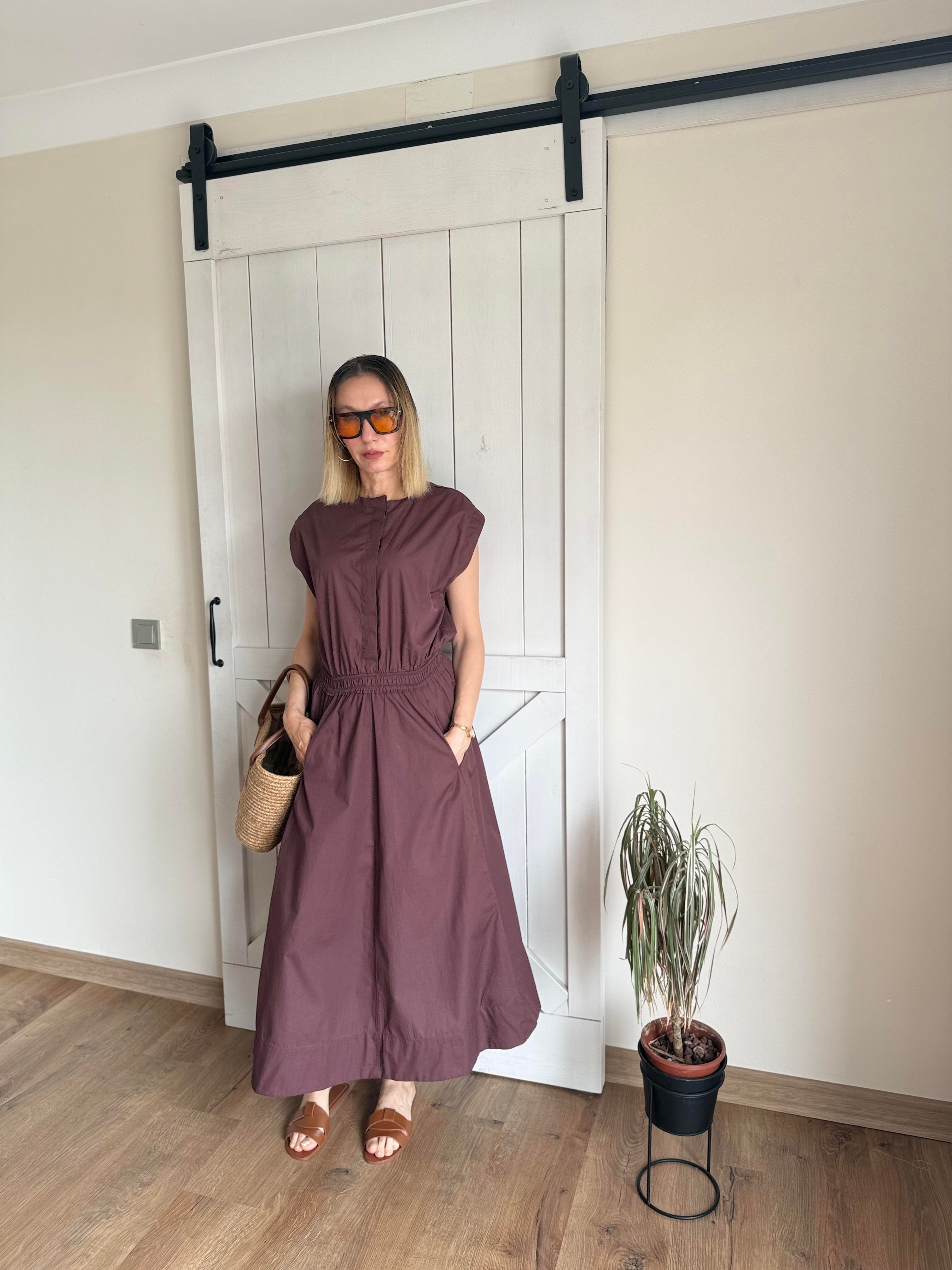 Bel Bantlı Midi Boy Elbise