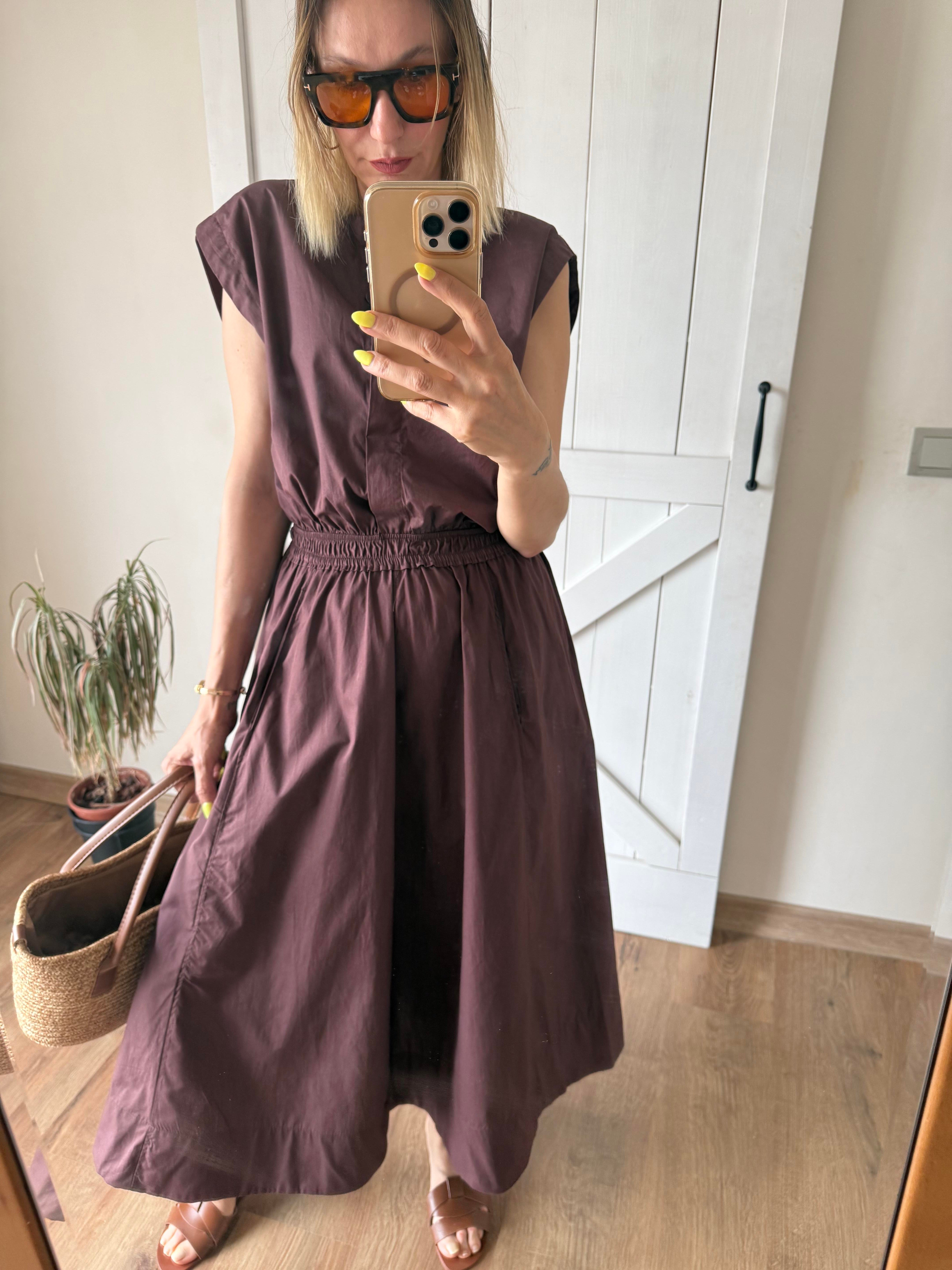 Bel Bantlı Midi Boy Elbise