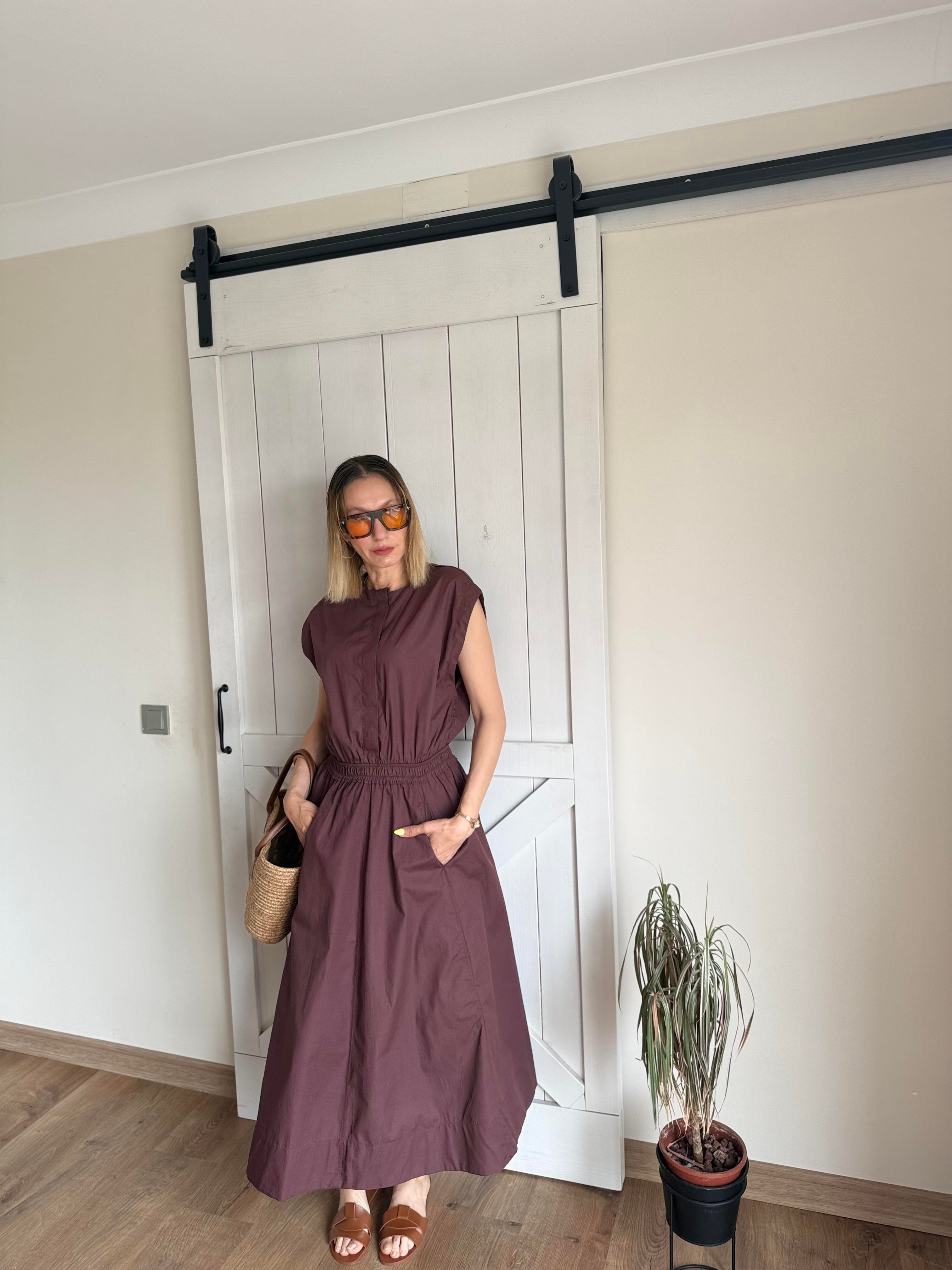 Bel Bantlı Midi Boy Elbise