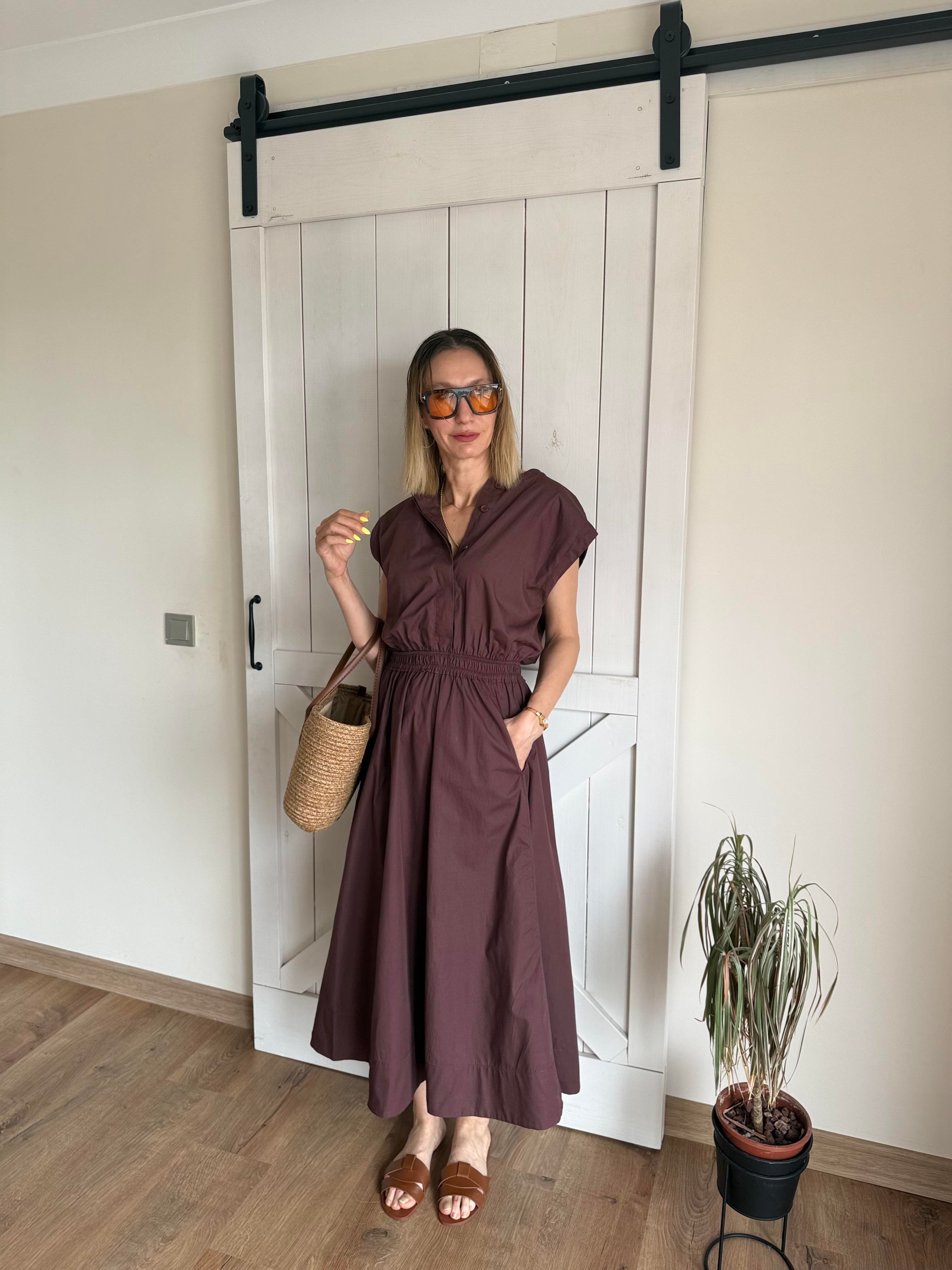 Bel Bantlı Midi Boy Elbise