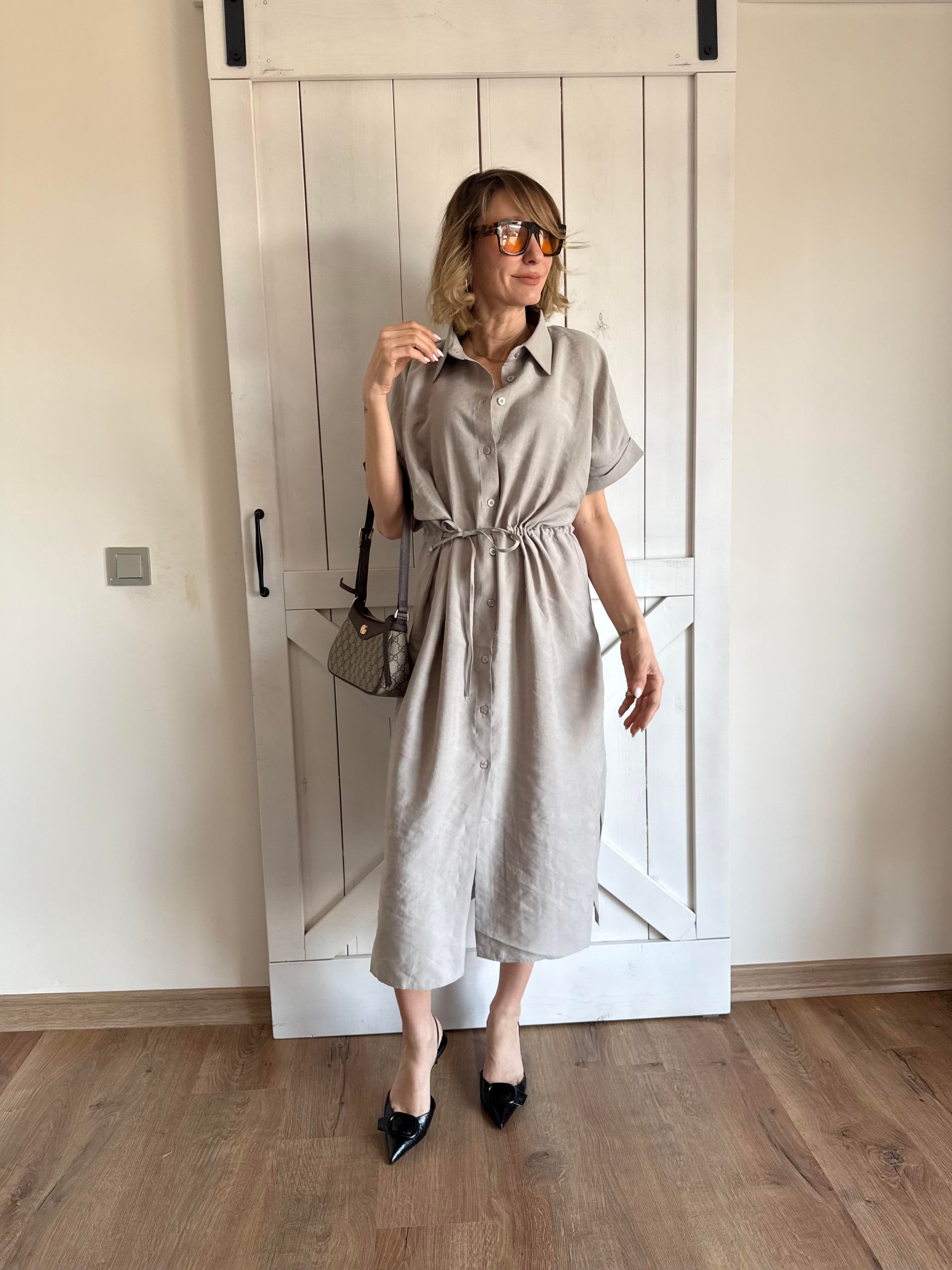 Belden Büzdürmeli Taş Elbise