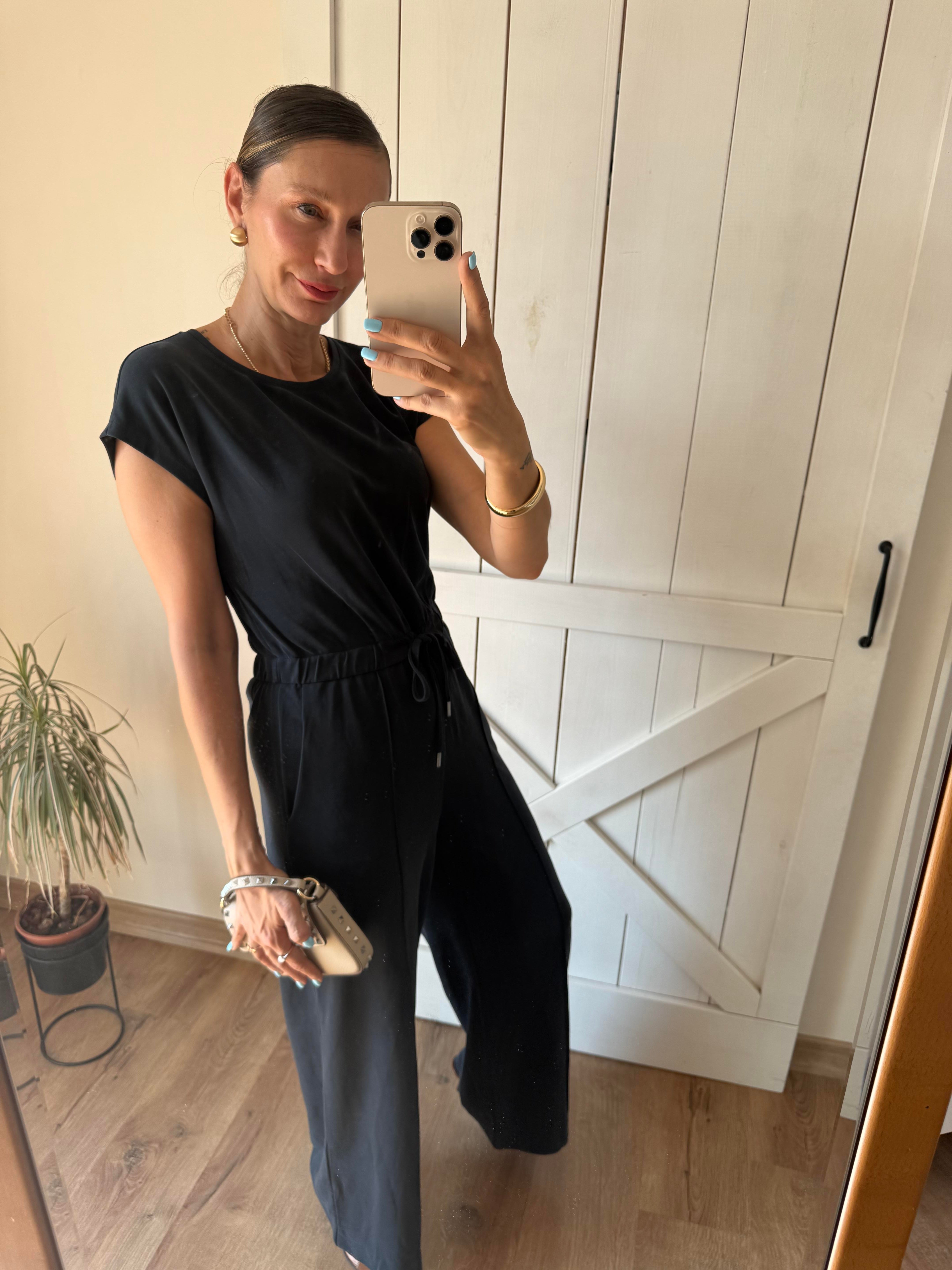 Belden Büzgülü Çima Dikişli Tulum