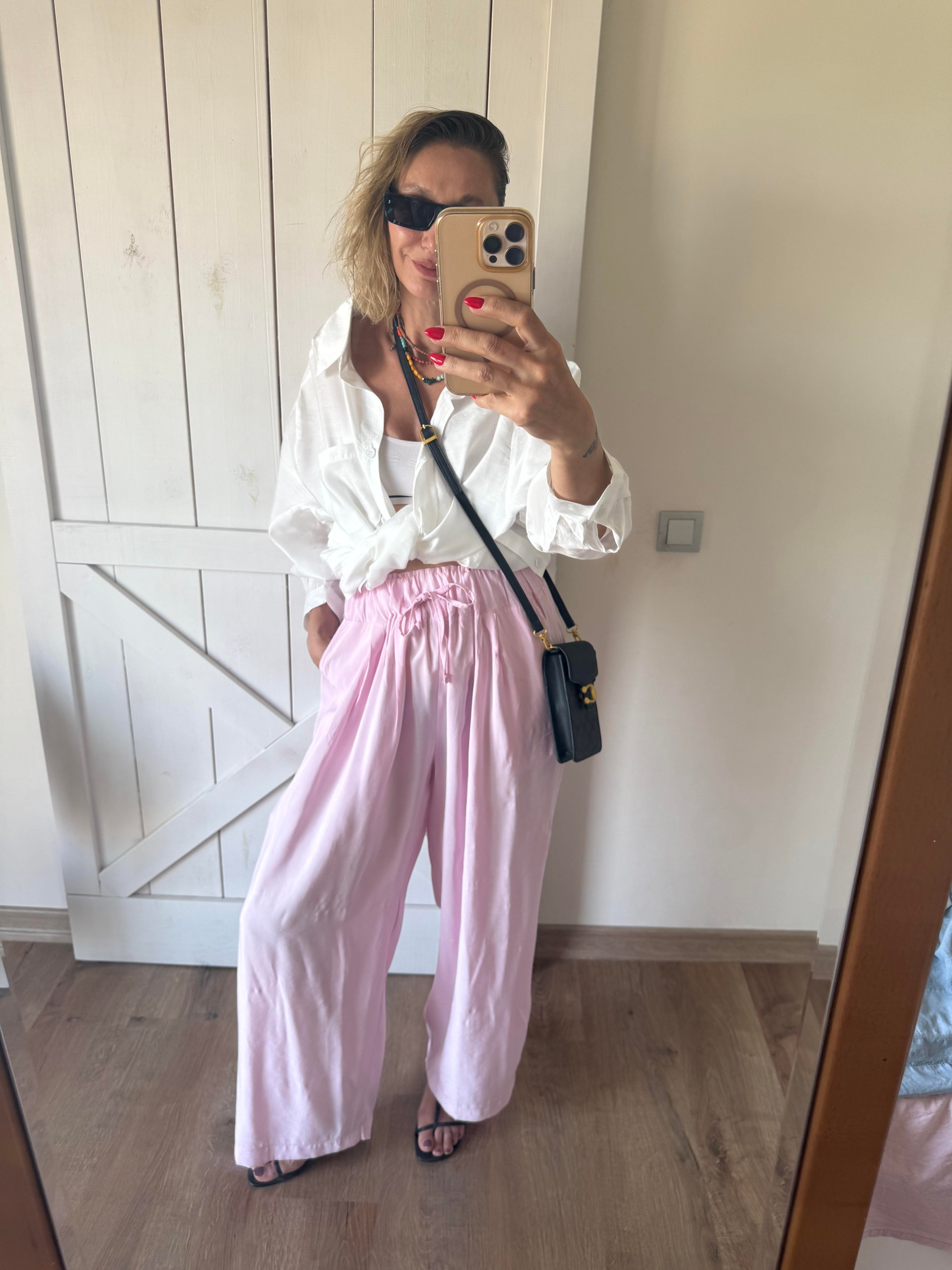 Beli Büzgülü Pamuk Şeker Pantolon