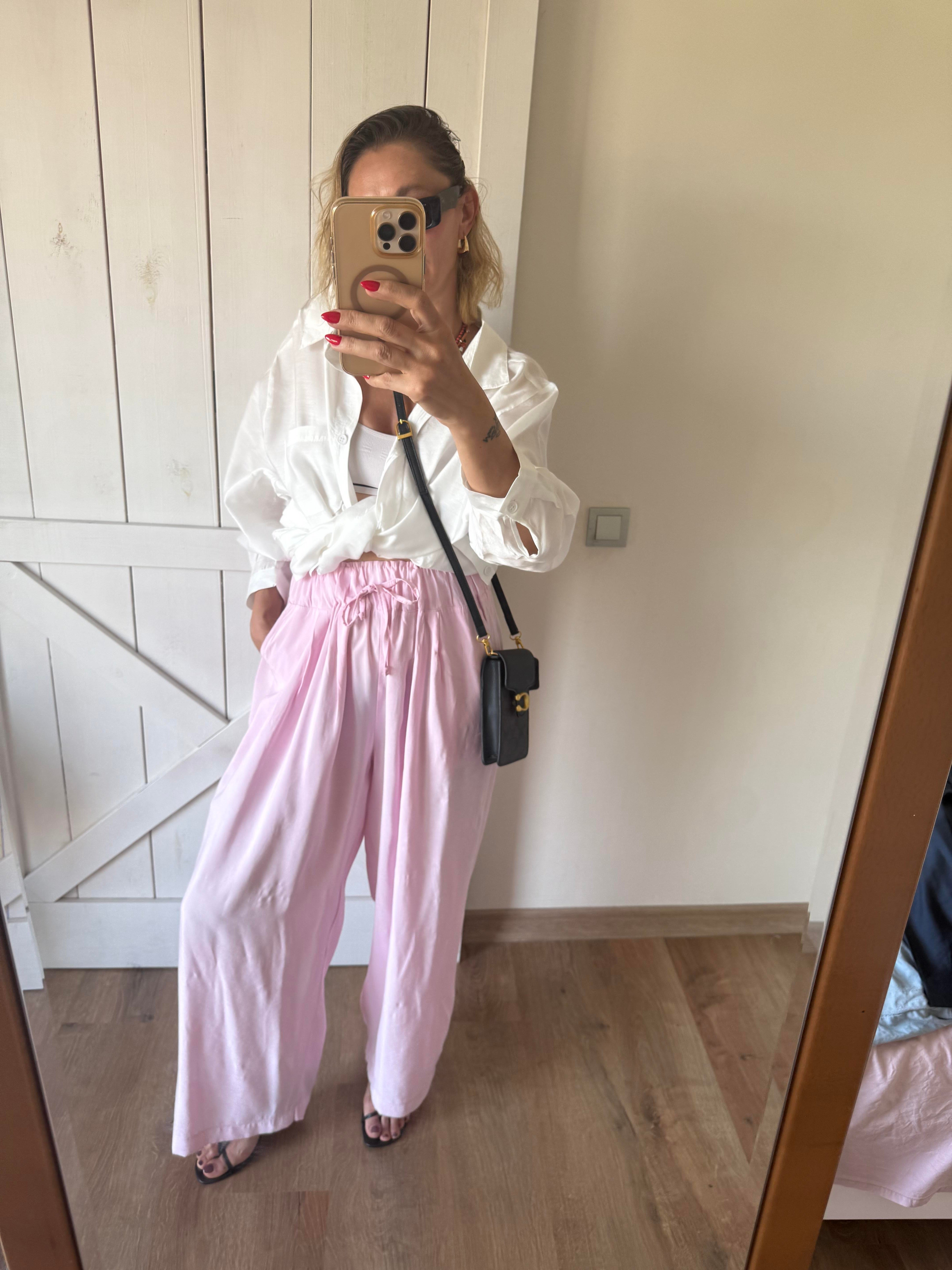 Beli Büzgülü Pamuk Şeker Pantolon