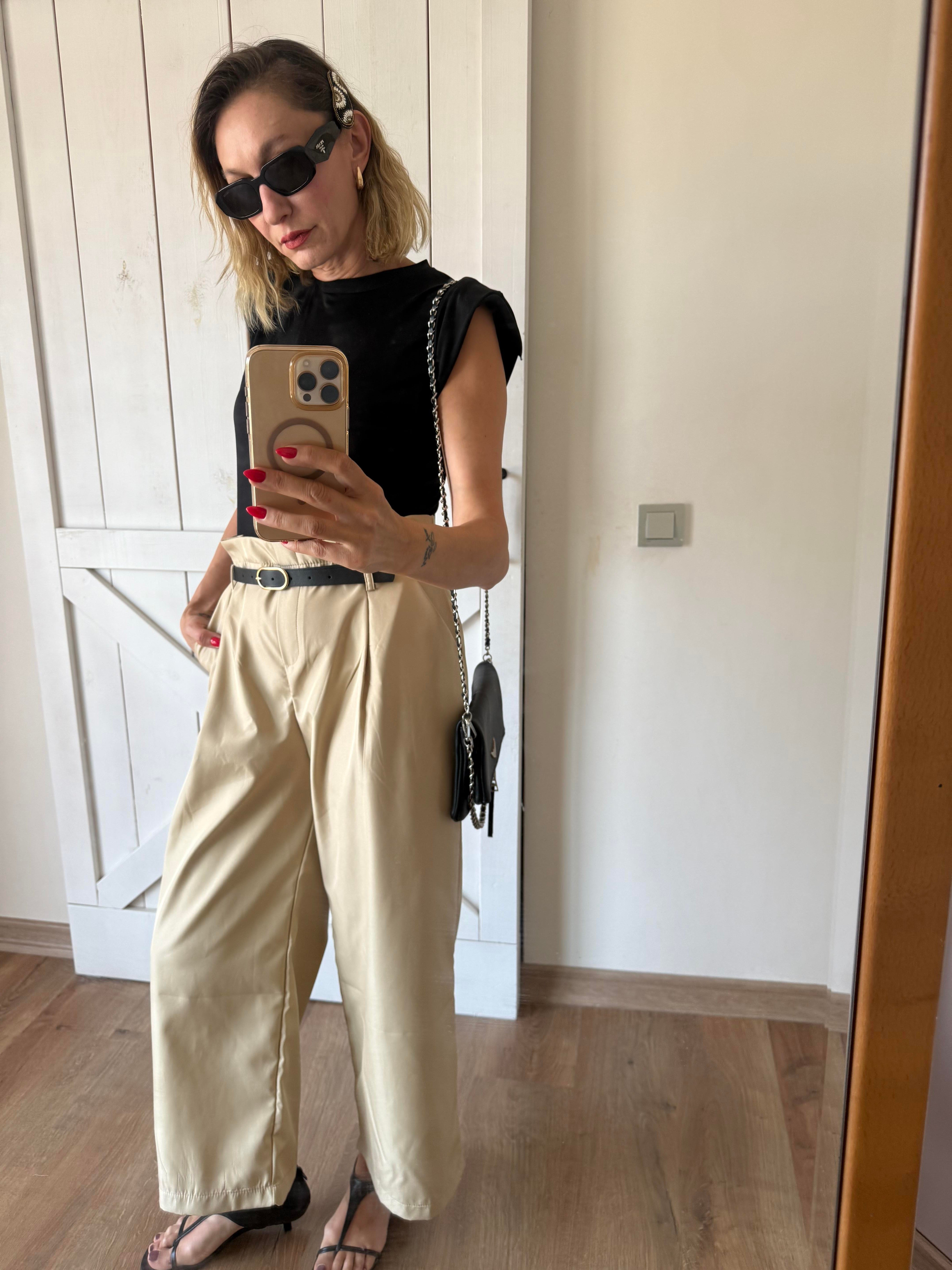 Beli Kemerli Kontrast Tulum