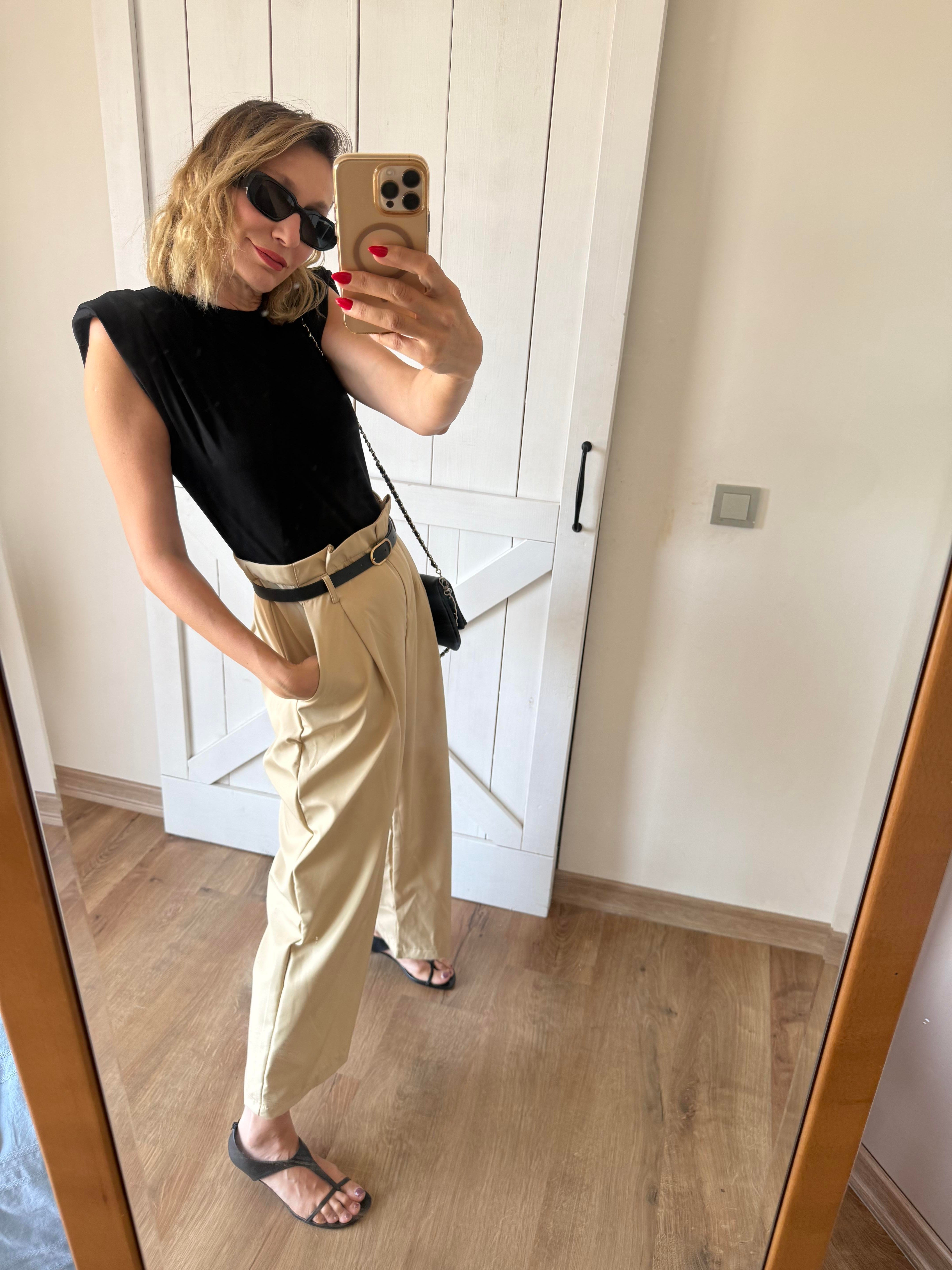 Beli Kemerli Kontrast Tulum