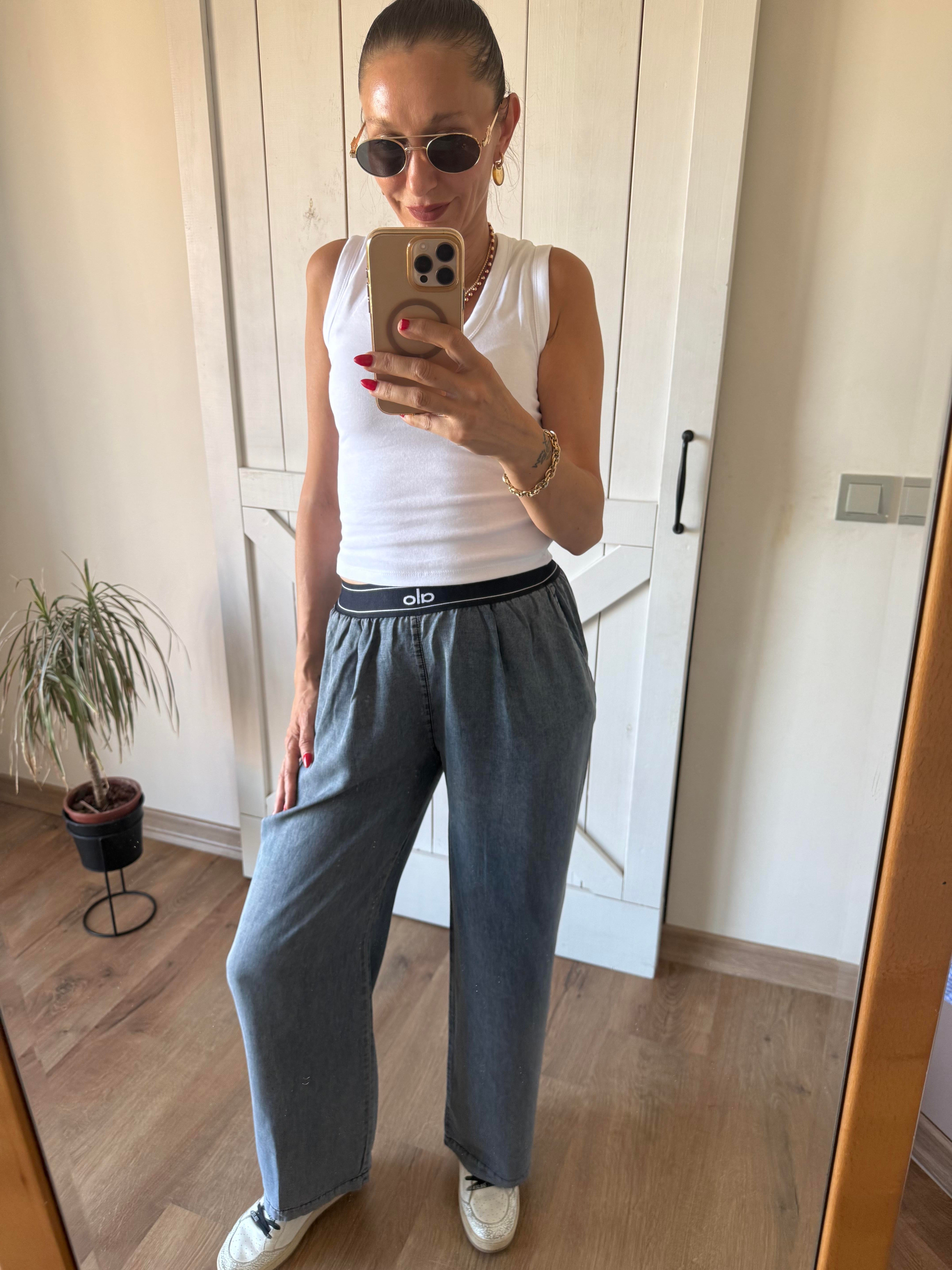 Beli Latikli Gri Pantolon