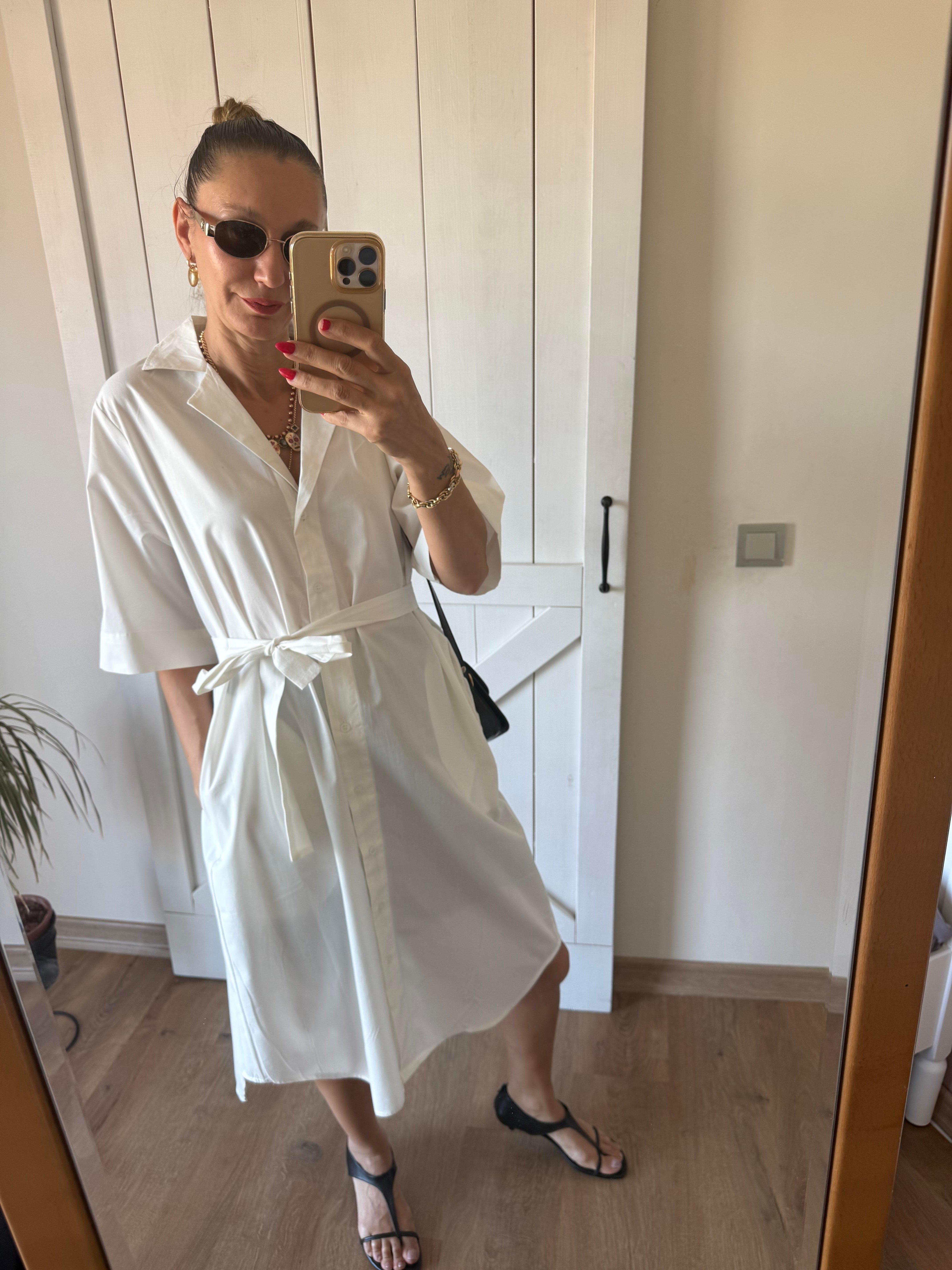 Beyaz Gömlek Kos Elbise