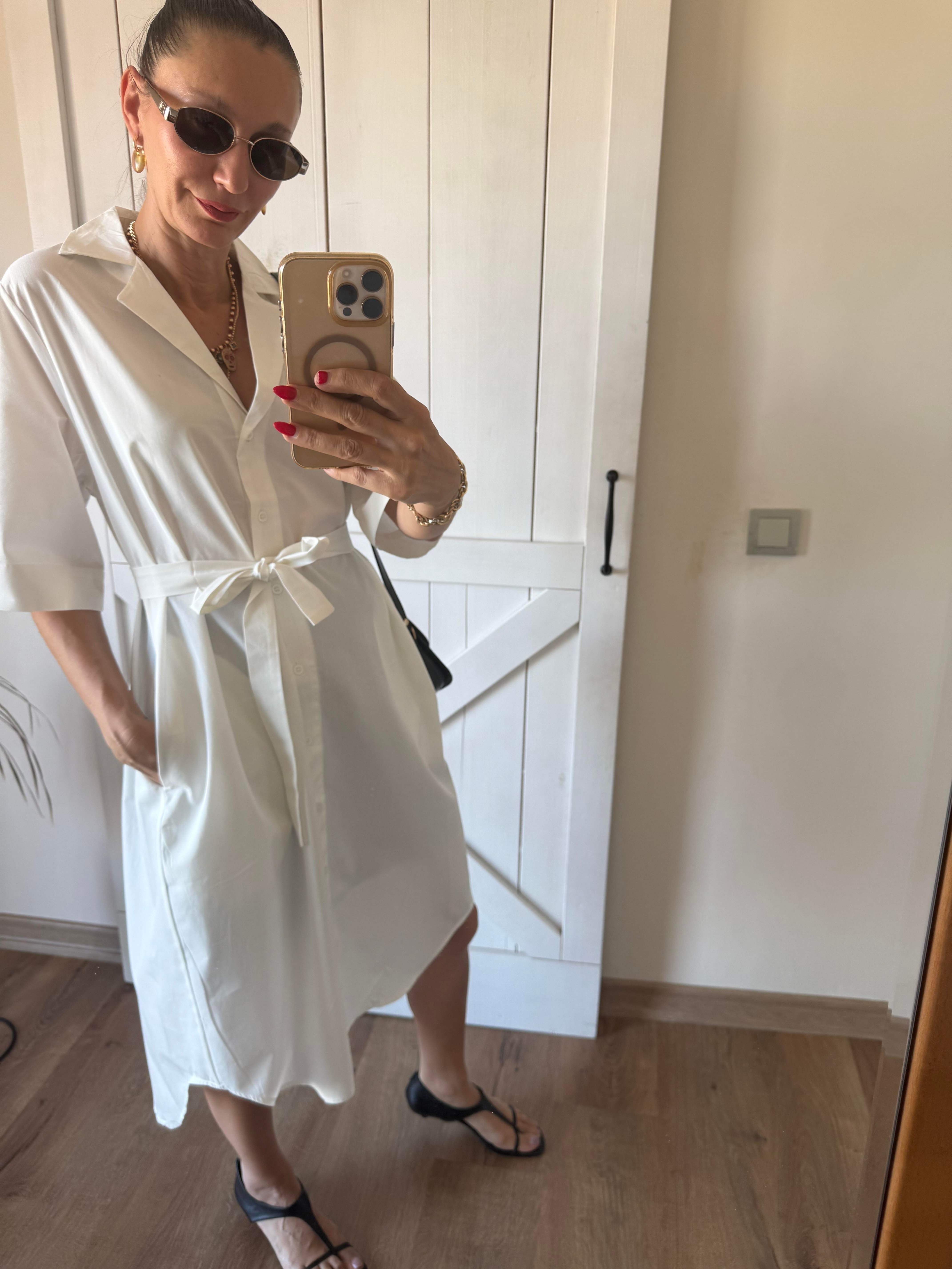 Beyaz Gömlek Kos Elbise