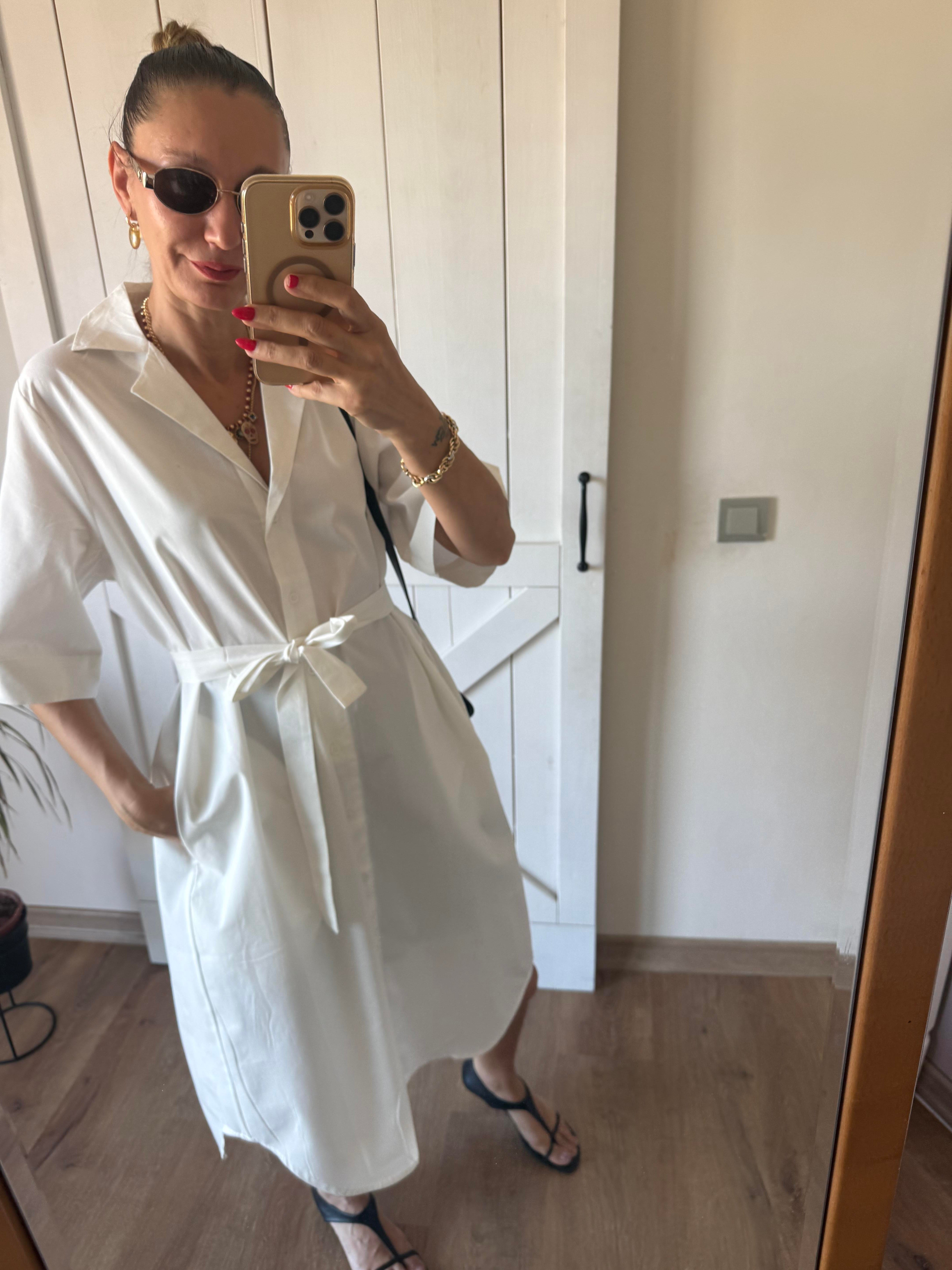 Beyaz Gömlek Kos Elbise