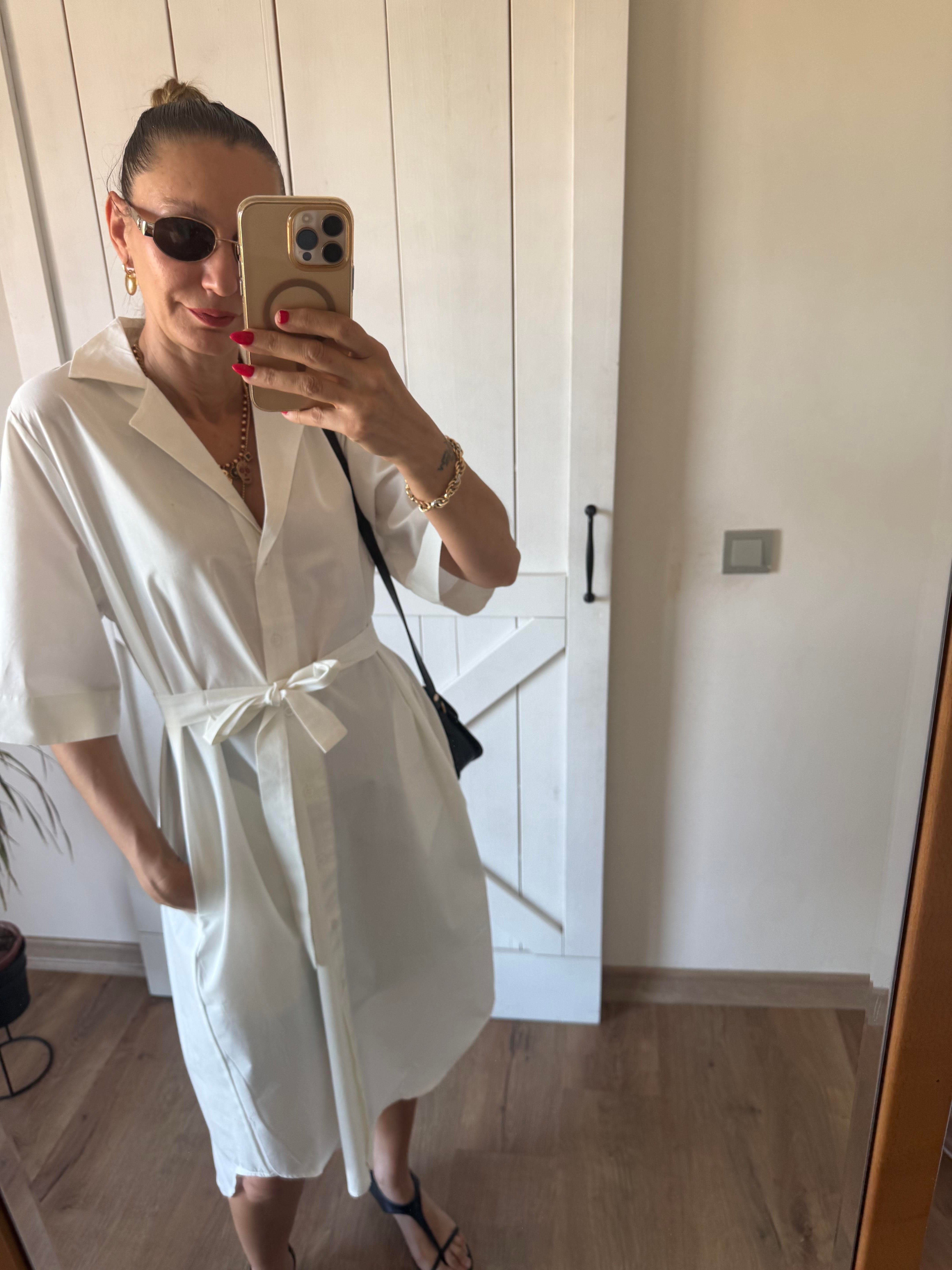 Beyaz Gömlek Kos Elbise