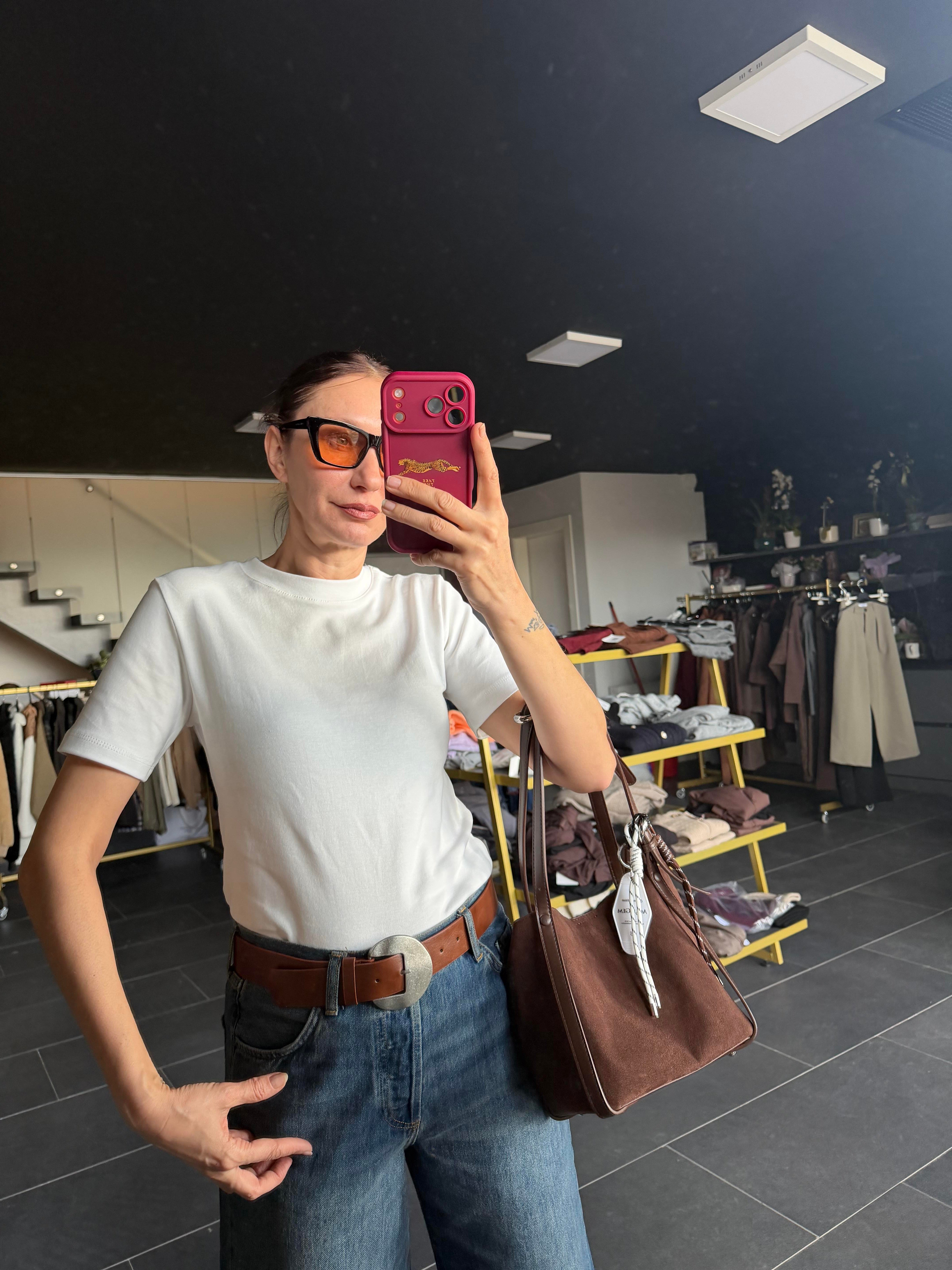 Beyaz Kos Basic Tshirt