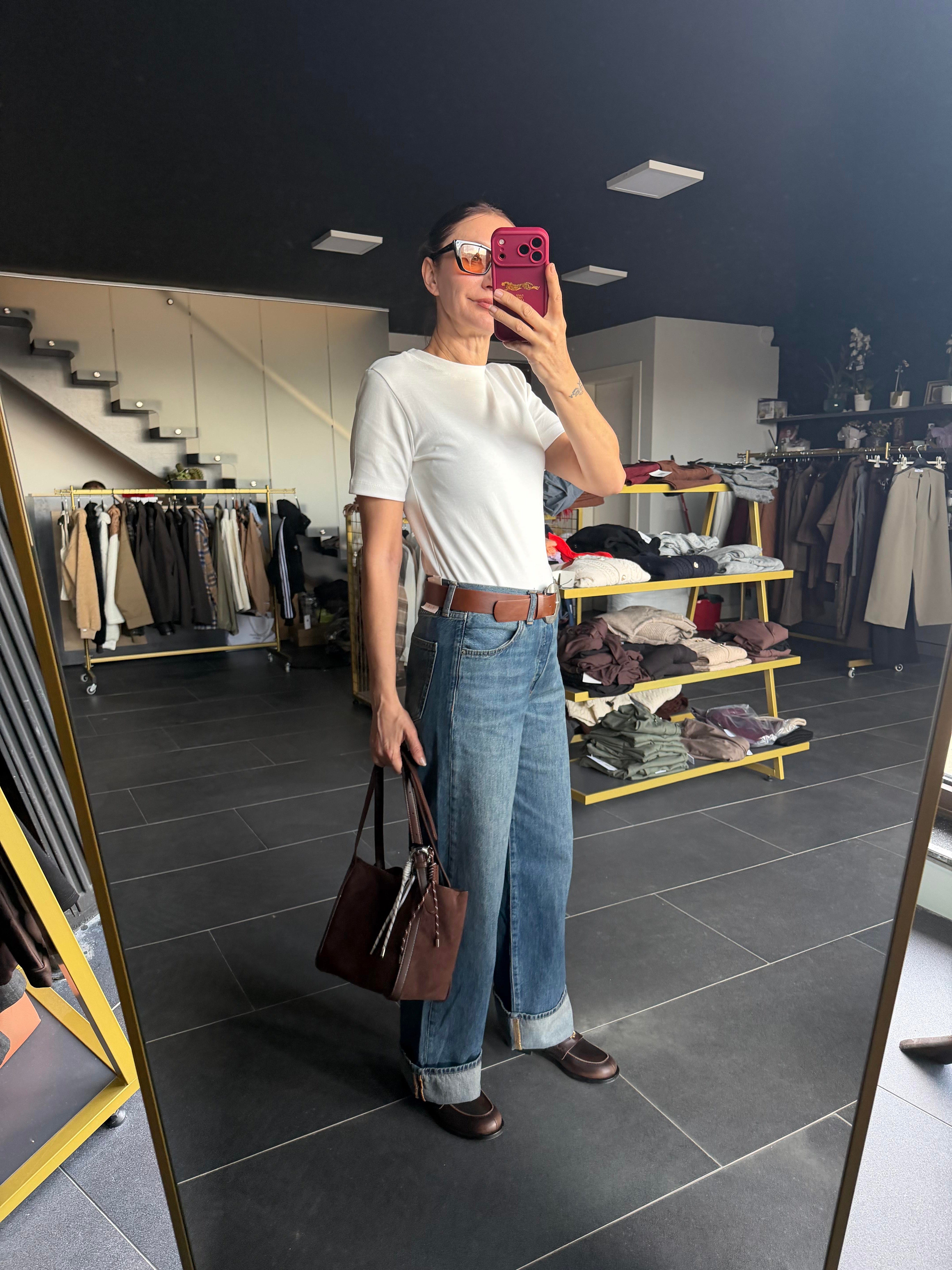 Beyaz Kos Basic Tshirt