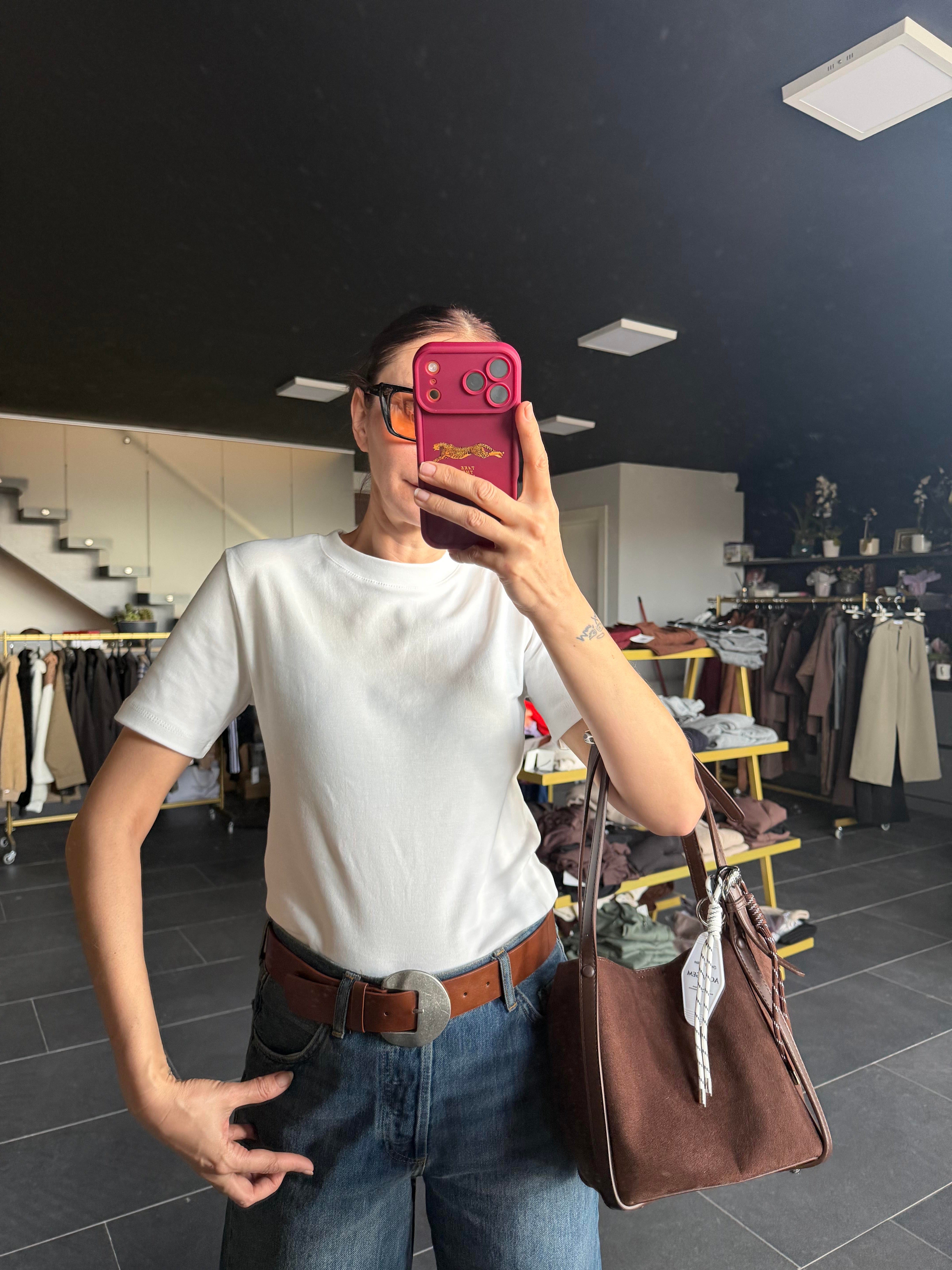 Beyaz Kos Basic Tshirt