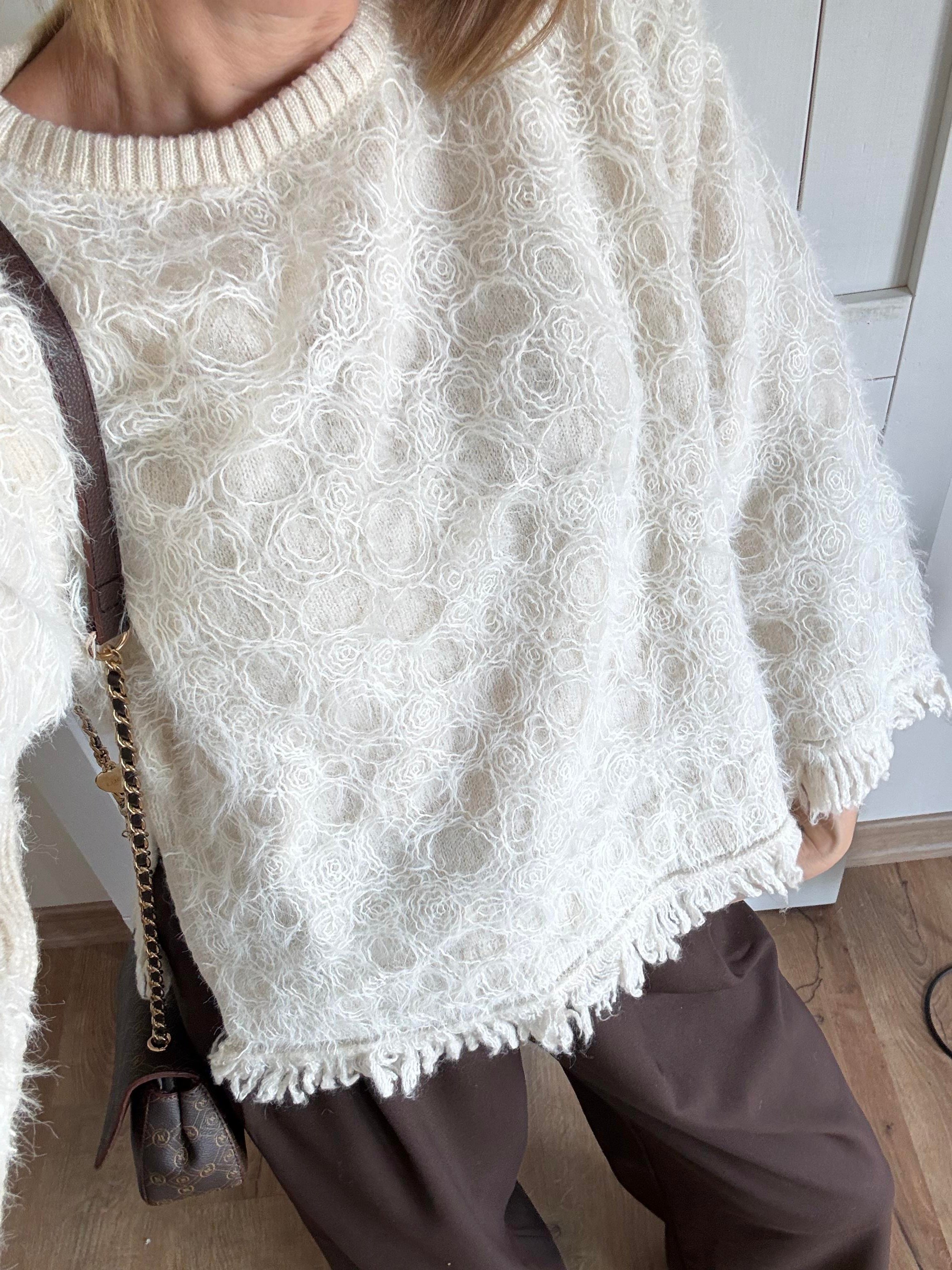 Bilek Ve Etek Ucu İpli Dalgalı Triko Zr