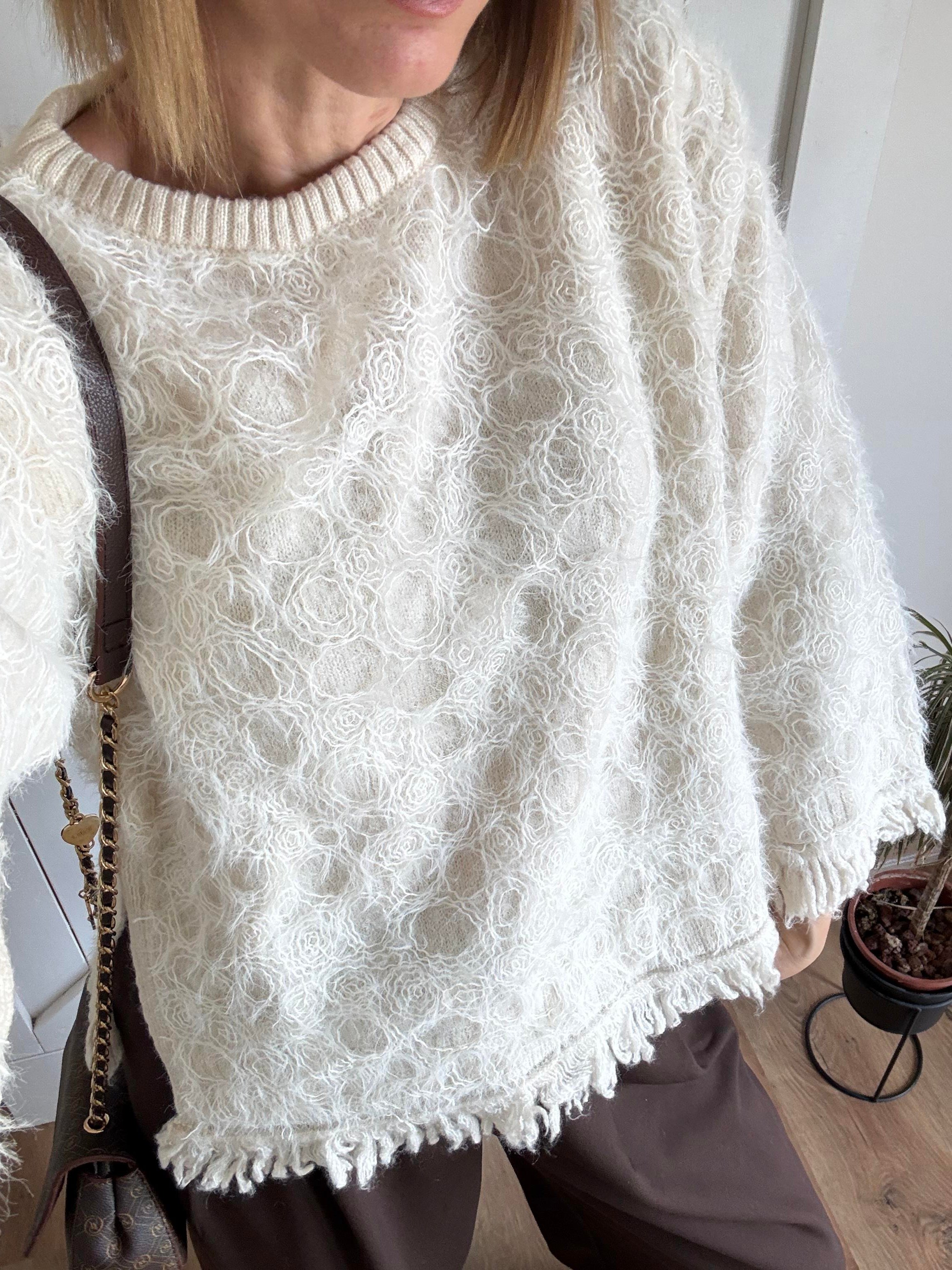 Bilek Ve Etek Ucu İpli Dalgalı Triko Zr