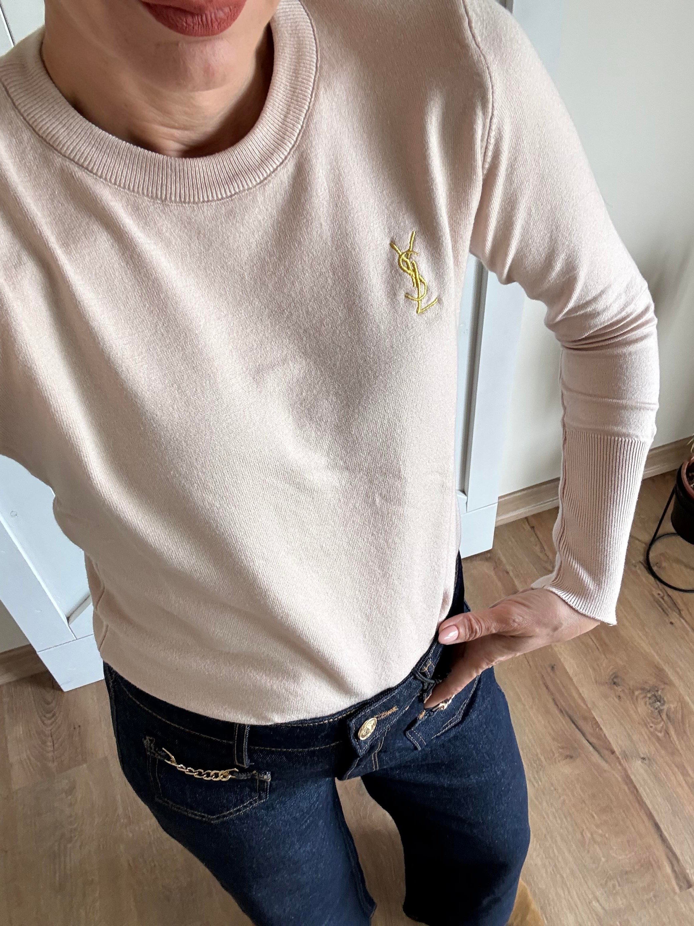 Bilekleri Zımba Detaylı Ekru Ys Triko