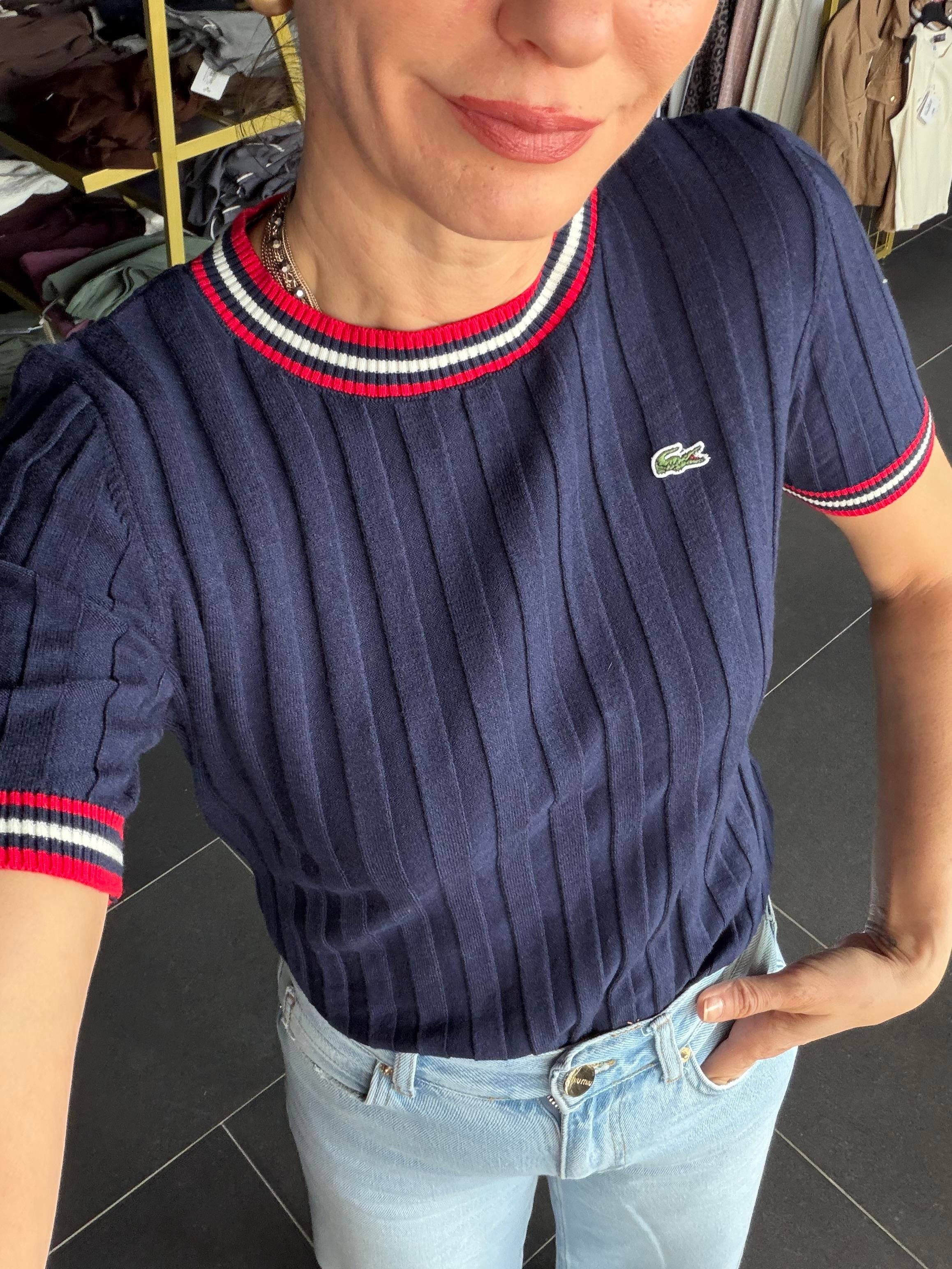 Biyeli Lacivert Lcs Triko Tshirt