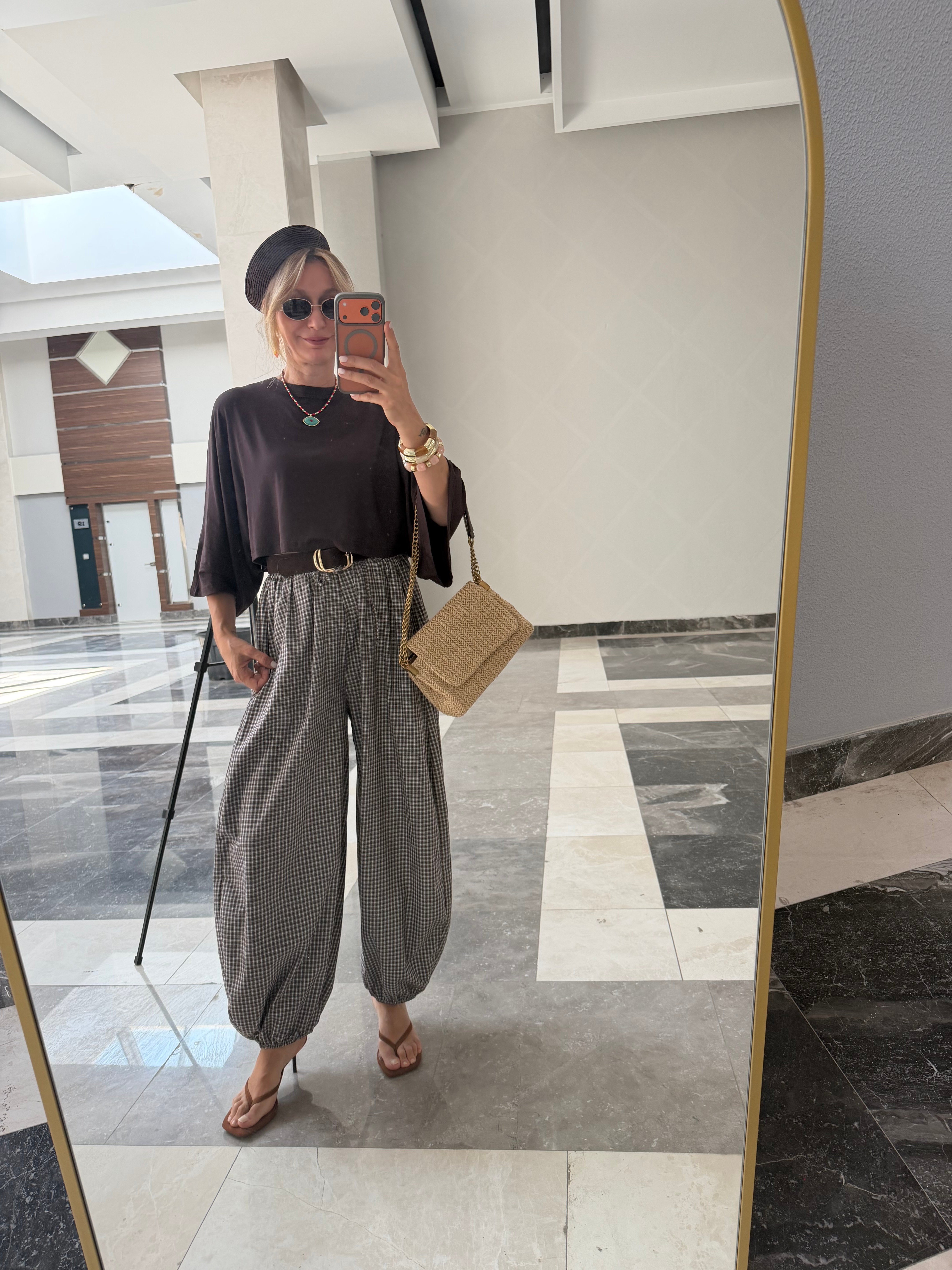 Bohem Ekose Şalvar Model Pantolon