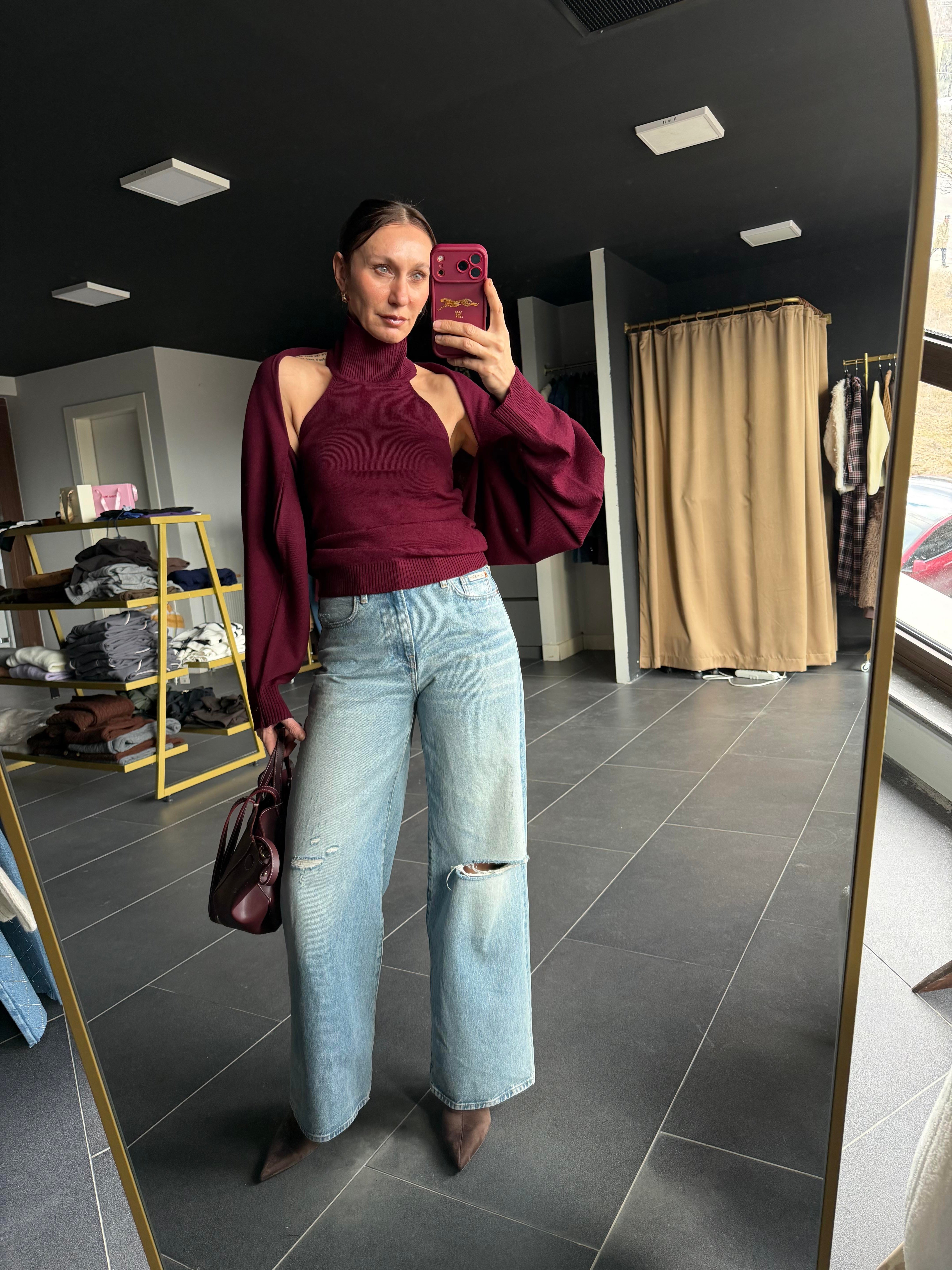 Bordo Hırkalı Takım