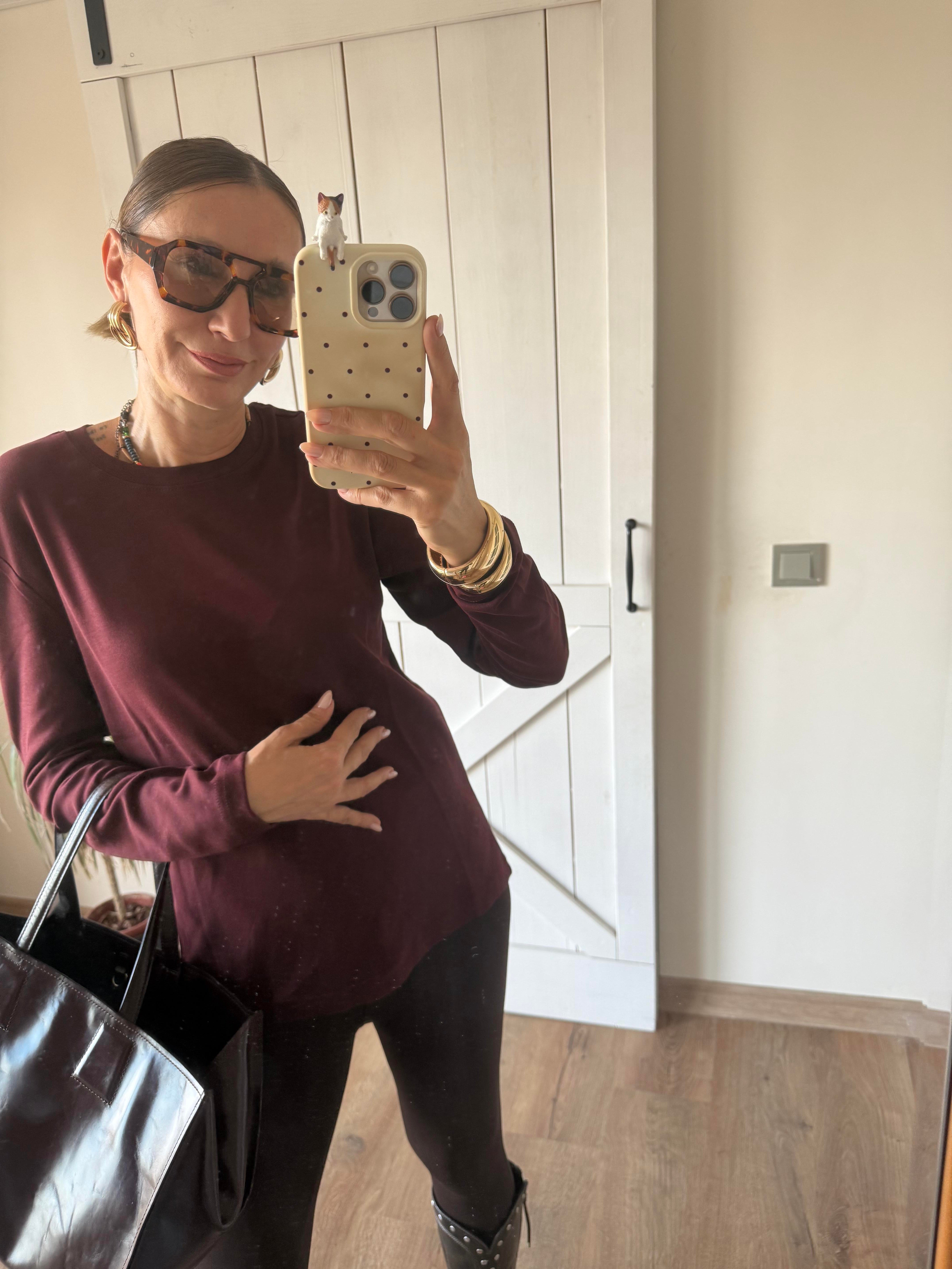 Bordo Massi Uzun Kollu Basic