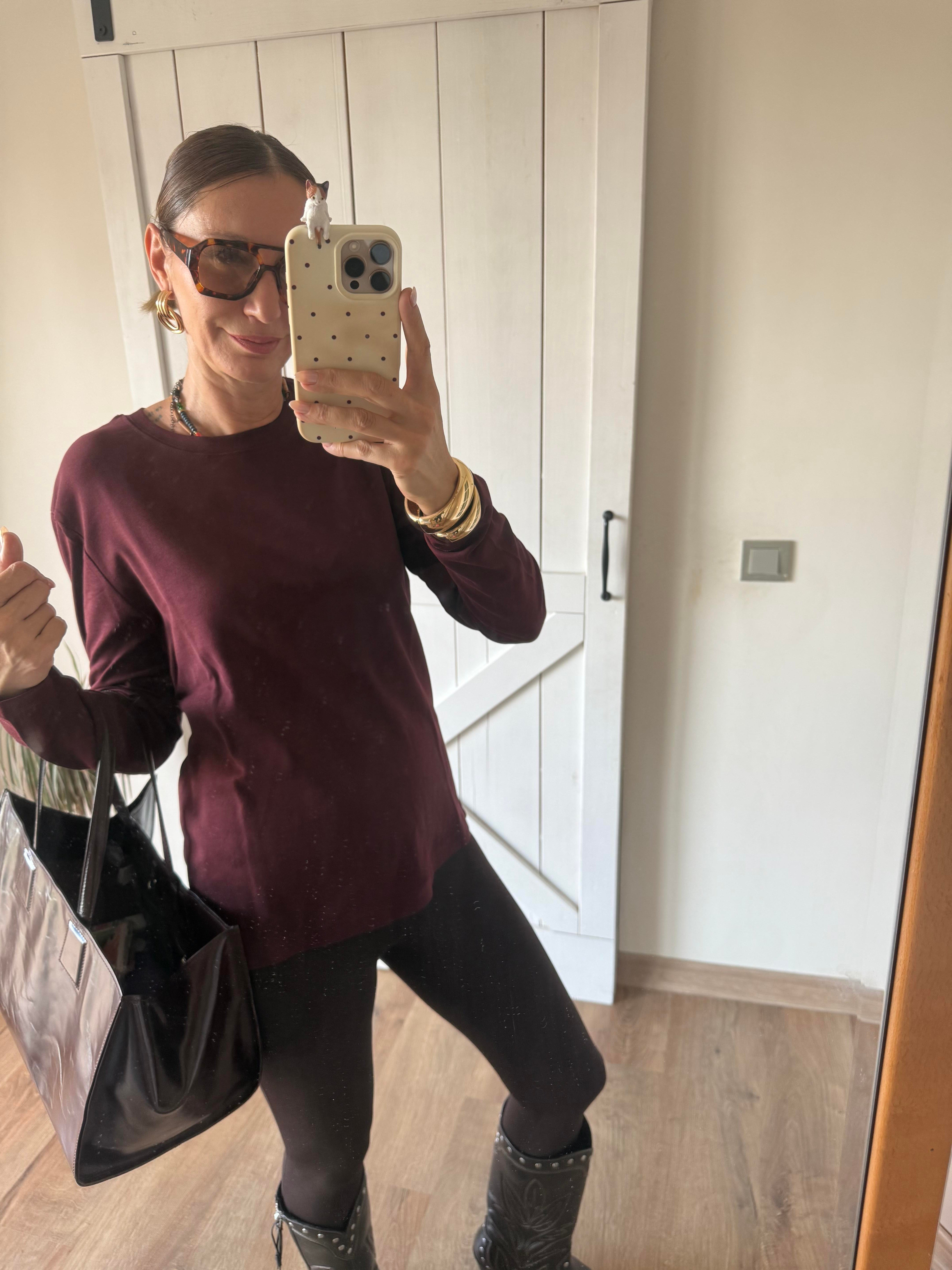 Bordo Massi Uzun Kollu Basic