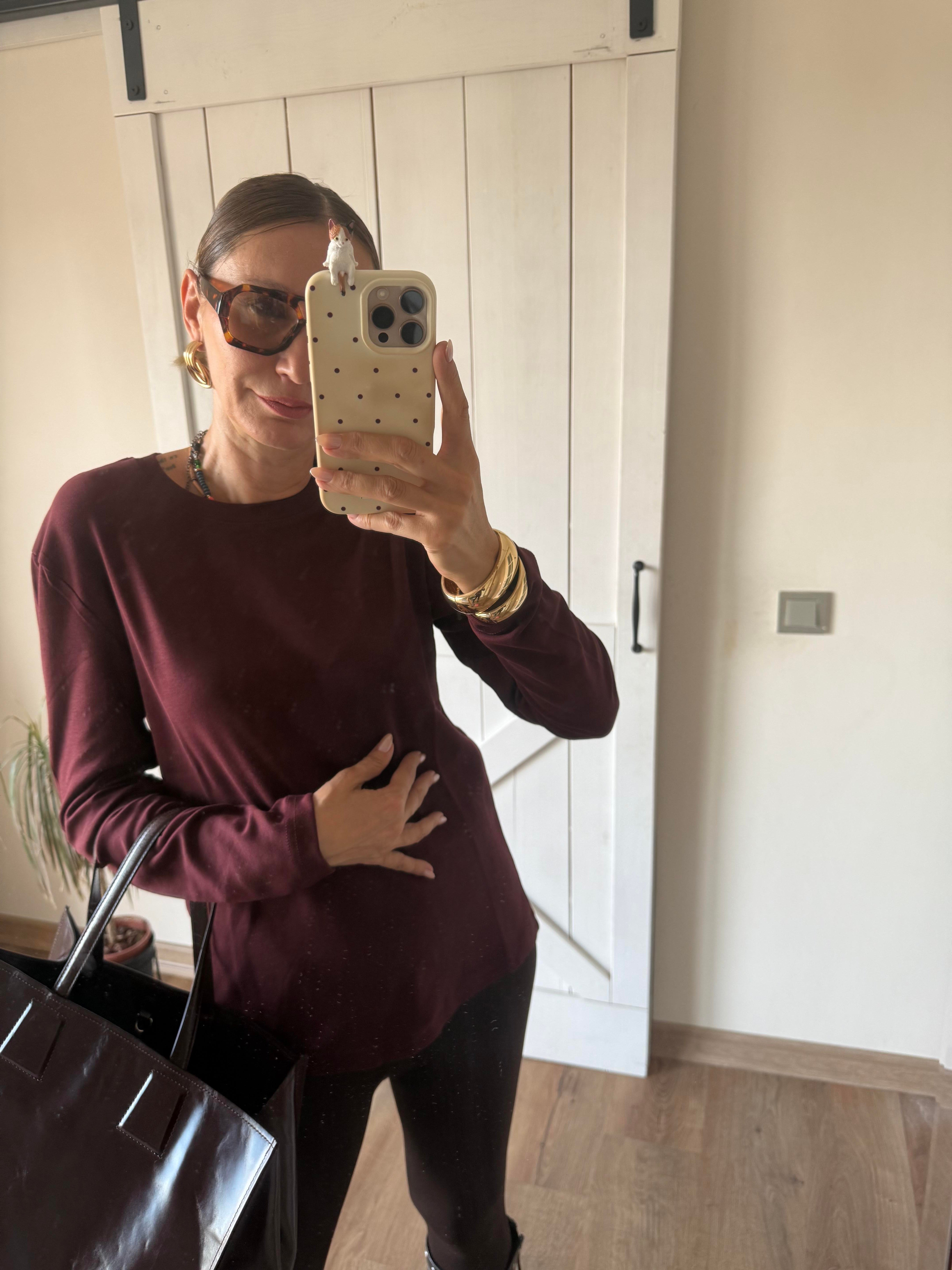 Bordo Massi Uzun Kollu Basic