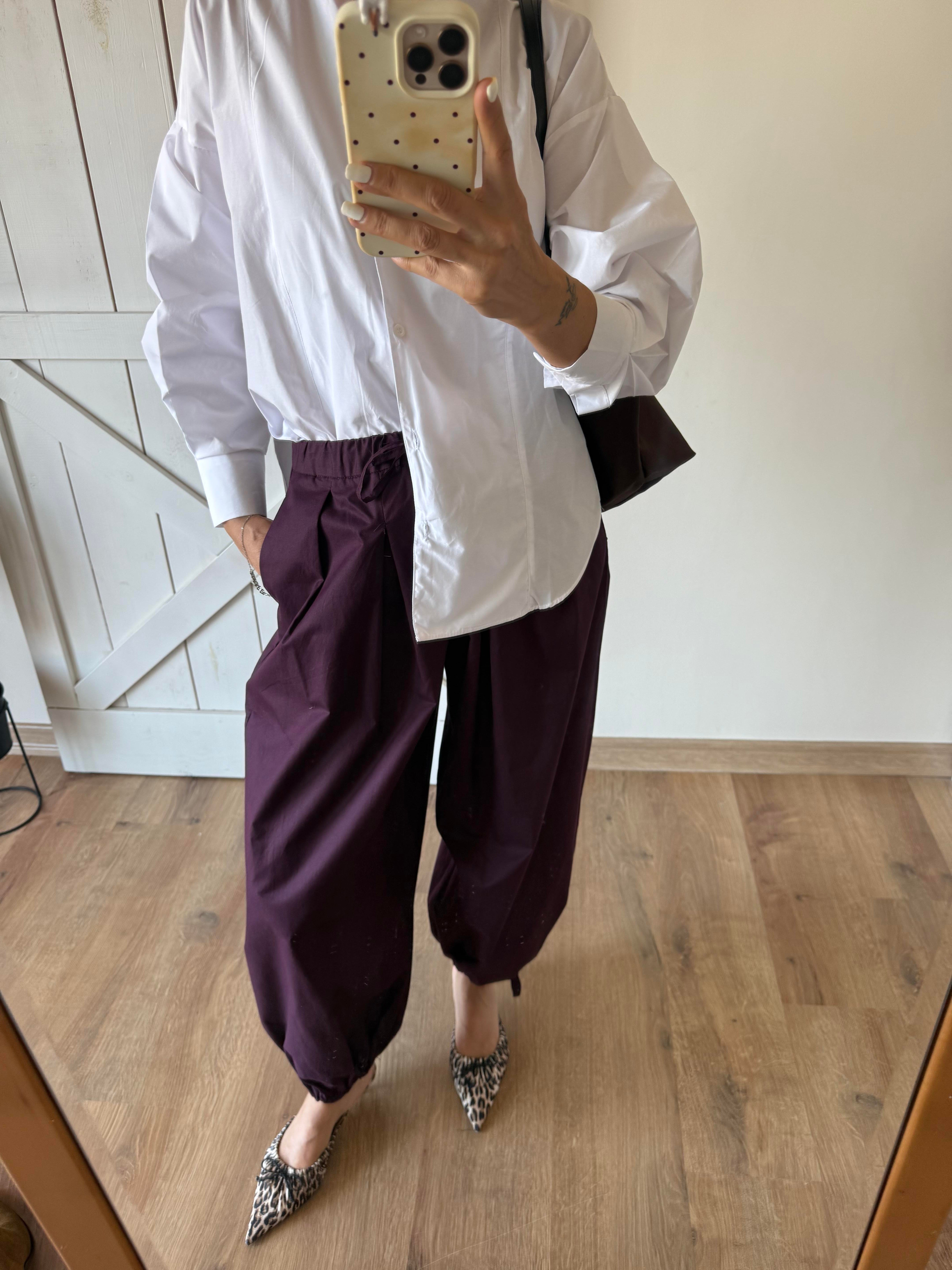 Bordo Şalvar Pantolon