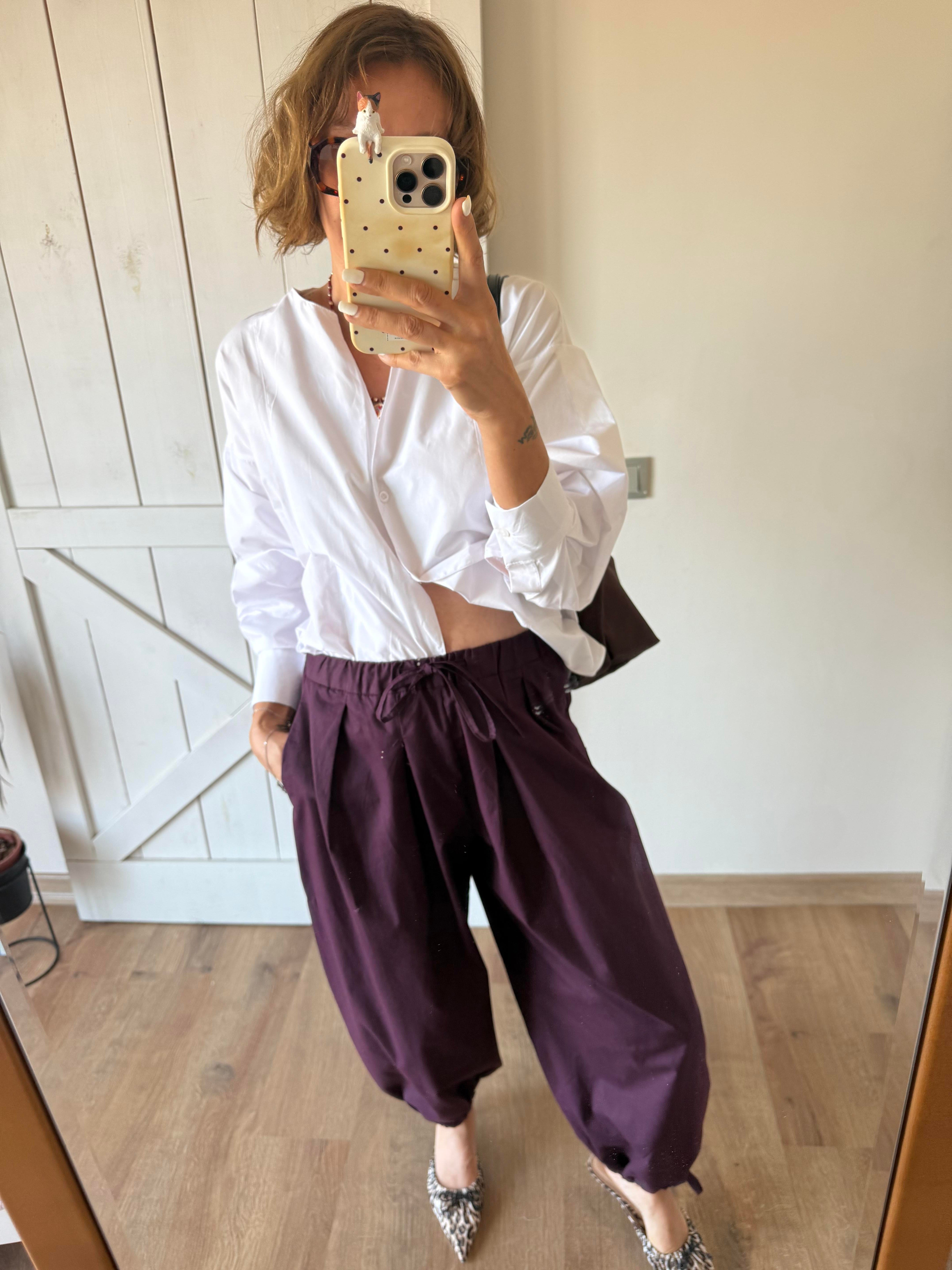 Bordo Şalvar Pantolon