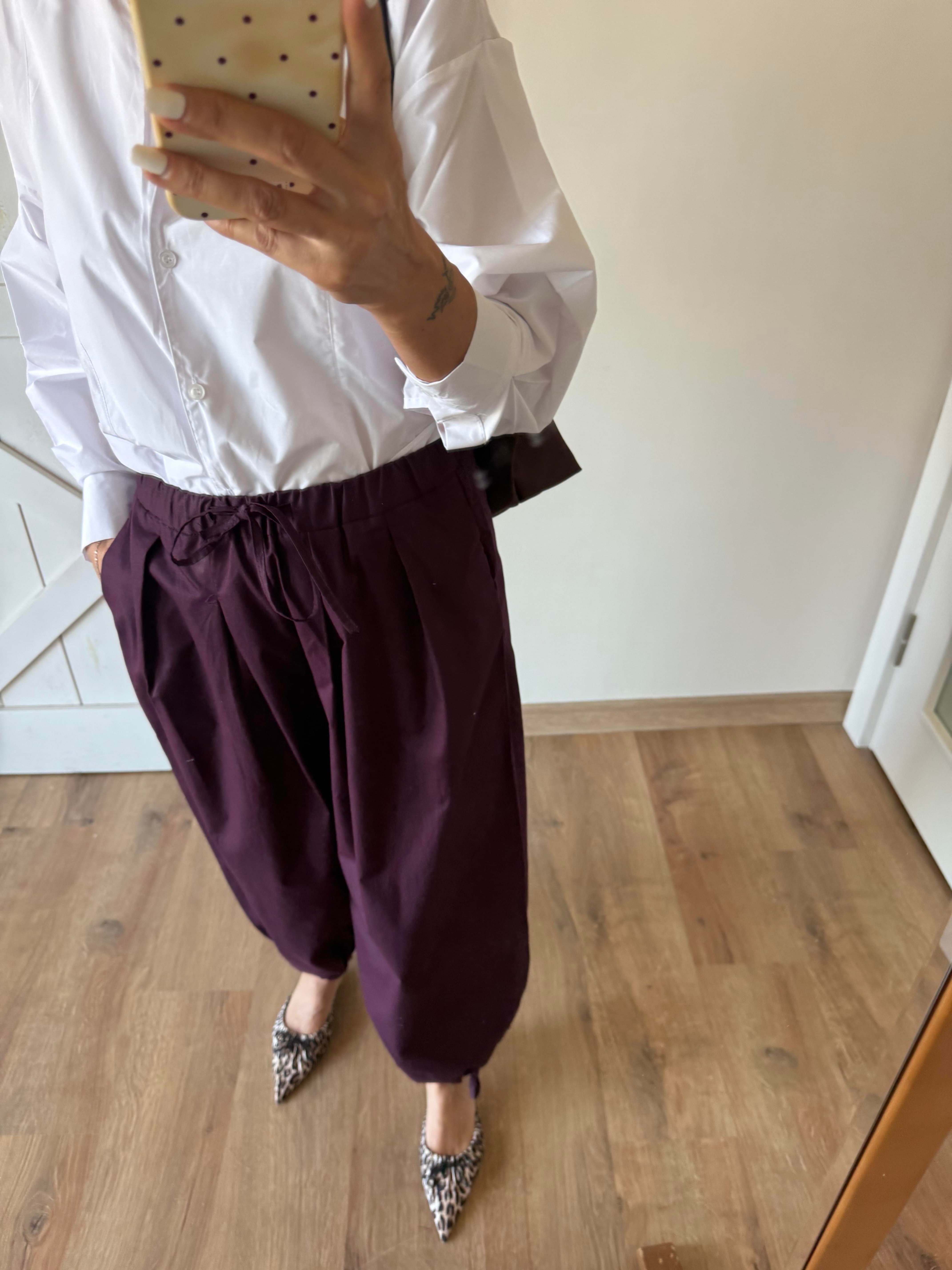 Bordo Şalvar Pantolon