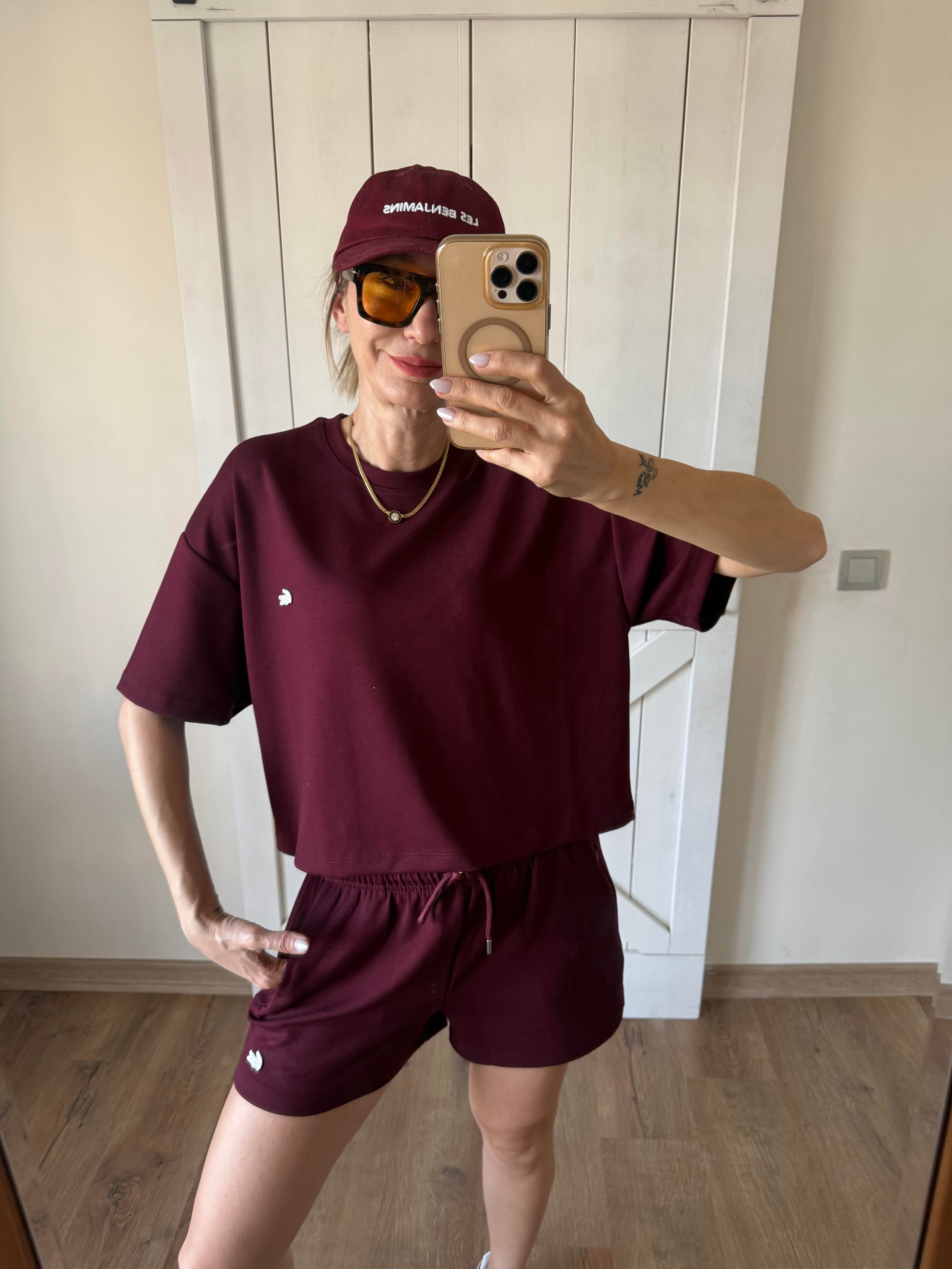 Bordo Şortlu Takım