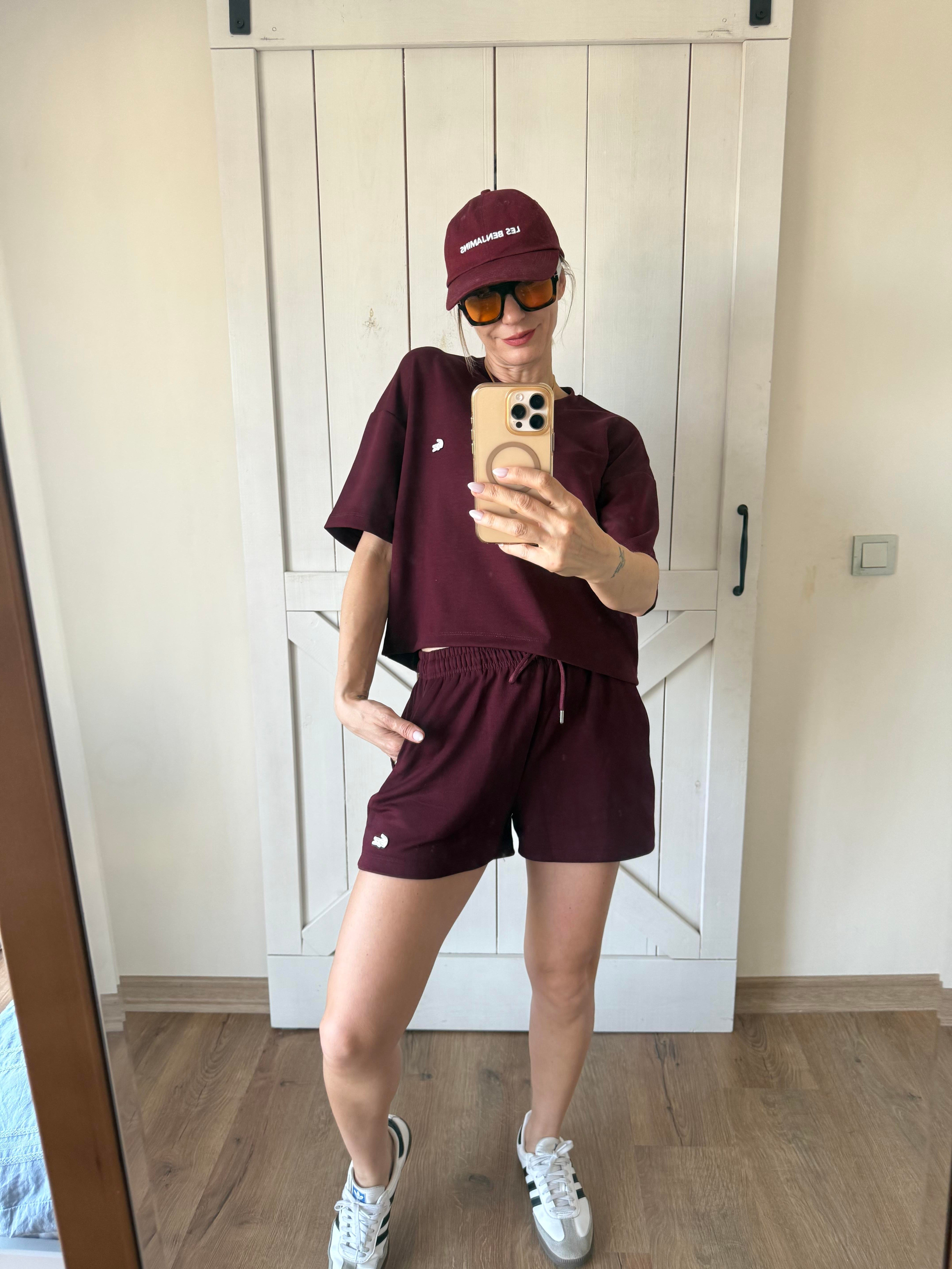 Bordo Şortlu Takım