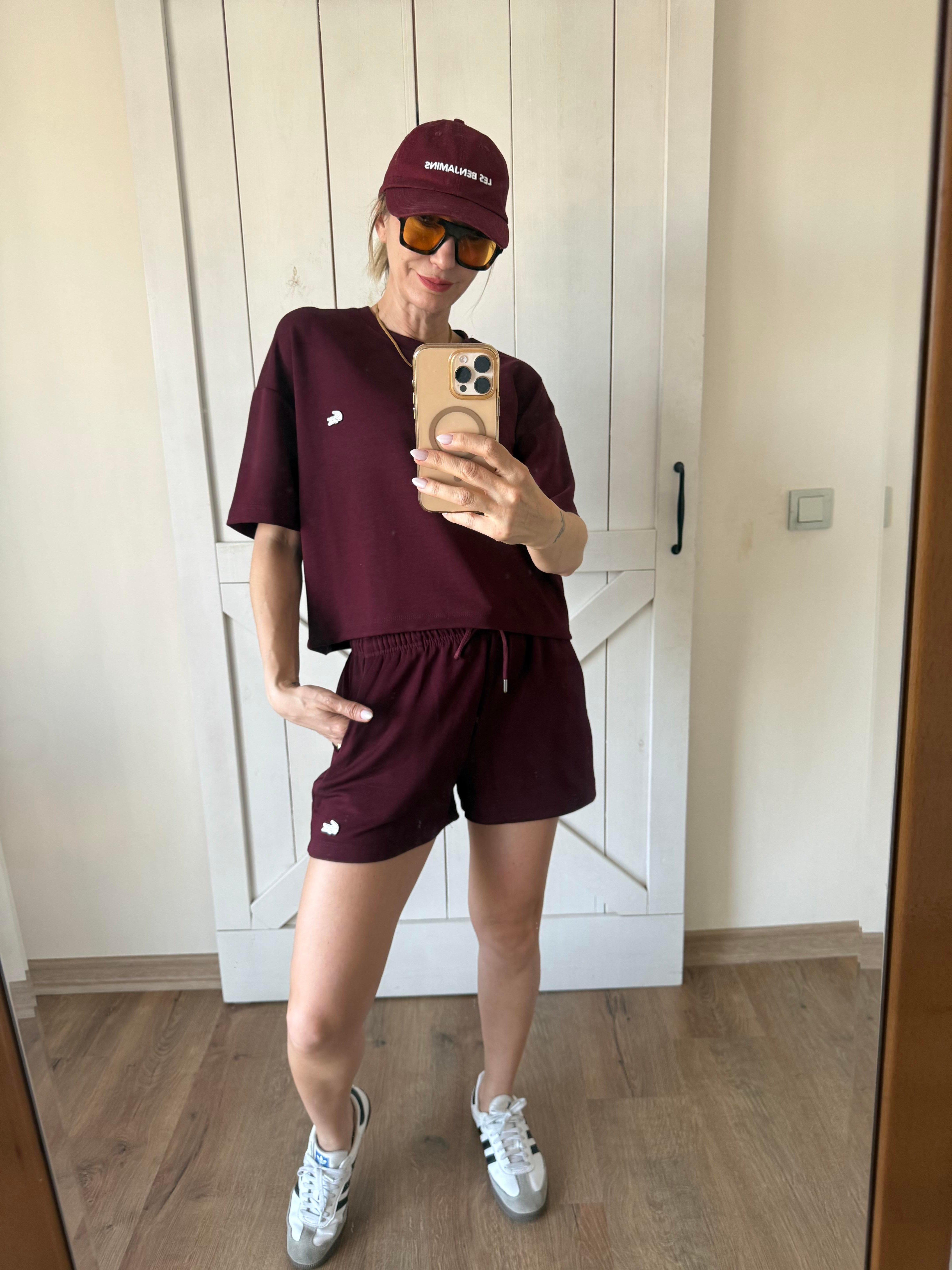 Bordo Şortlu Takım