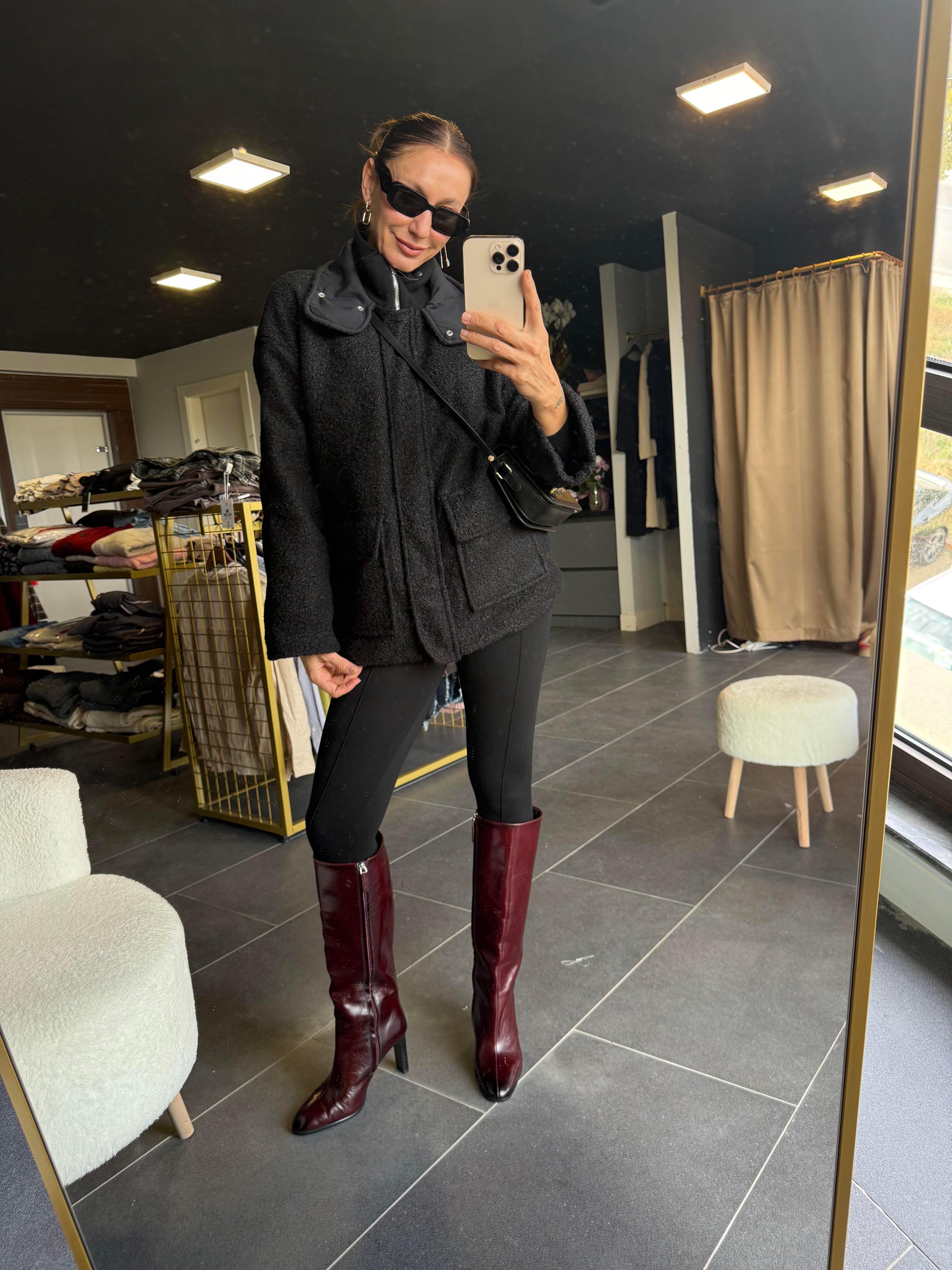 Buklet Kumaş Siyah Marka Model Mont