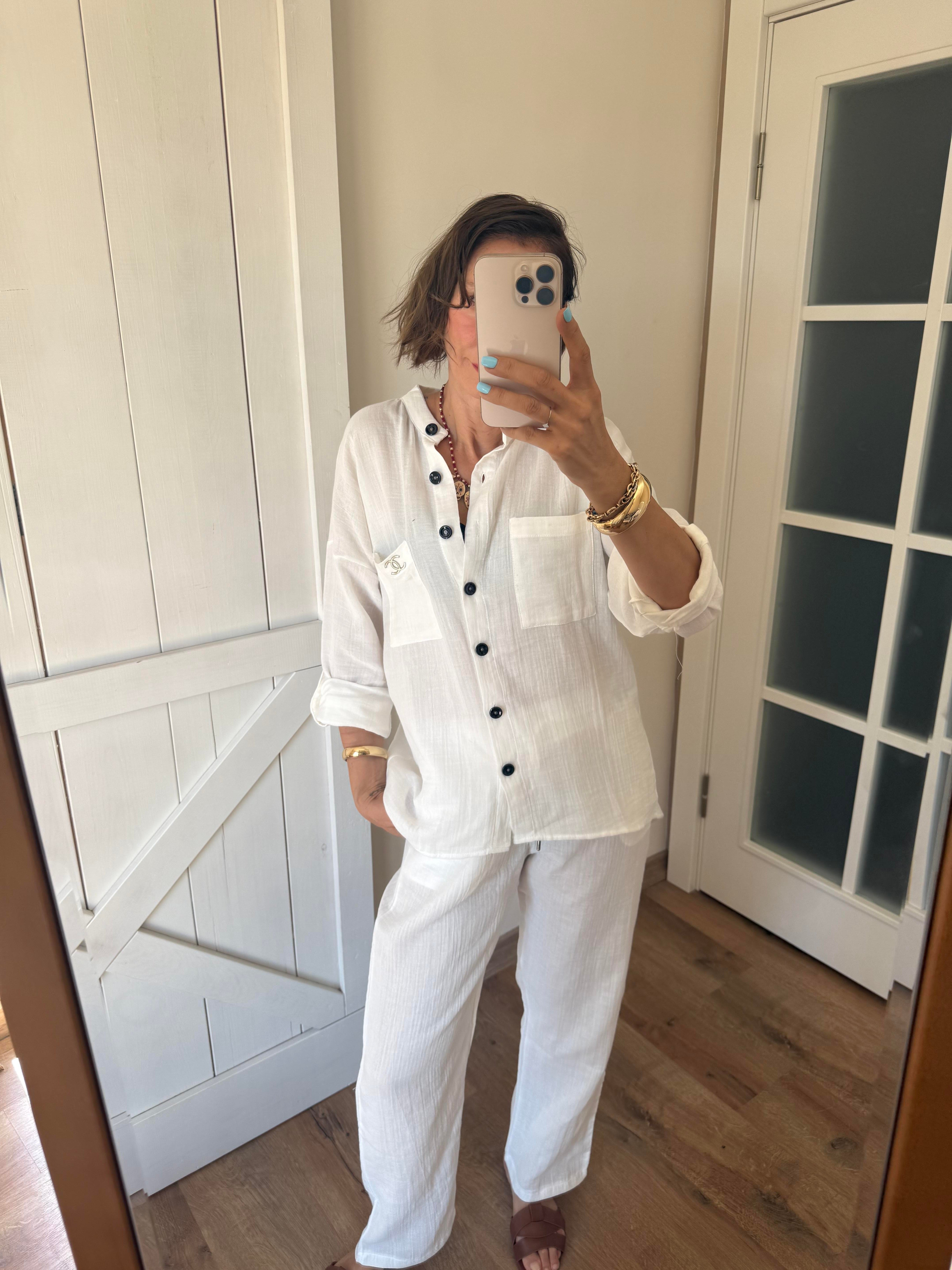 Ch Beyaz Gömlek Pantolon Takım