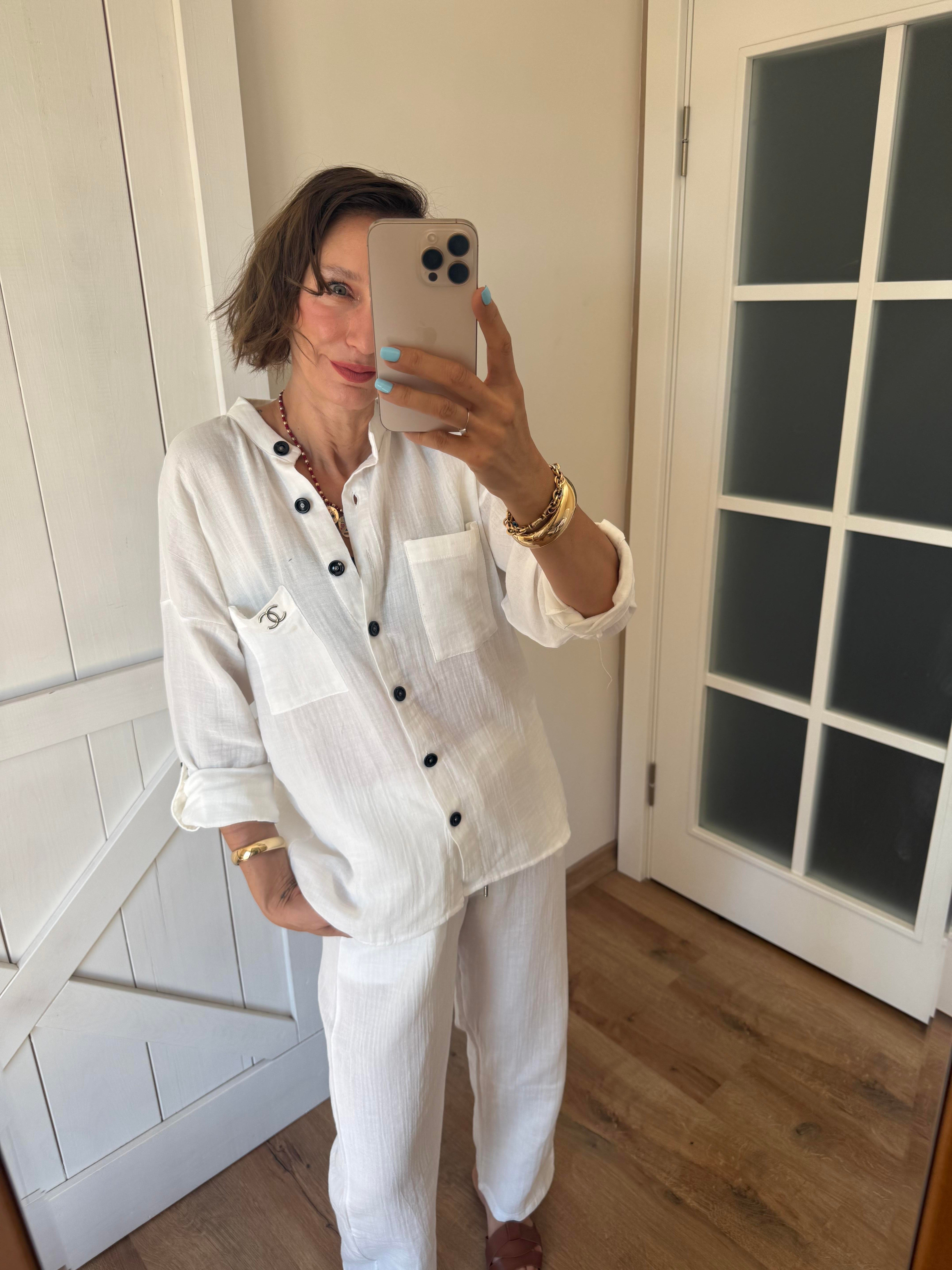 Ch Beyaz Gömlek Pantolon Takım