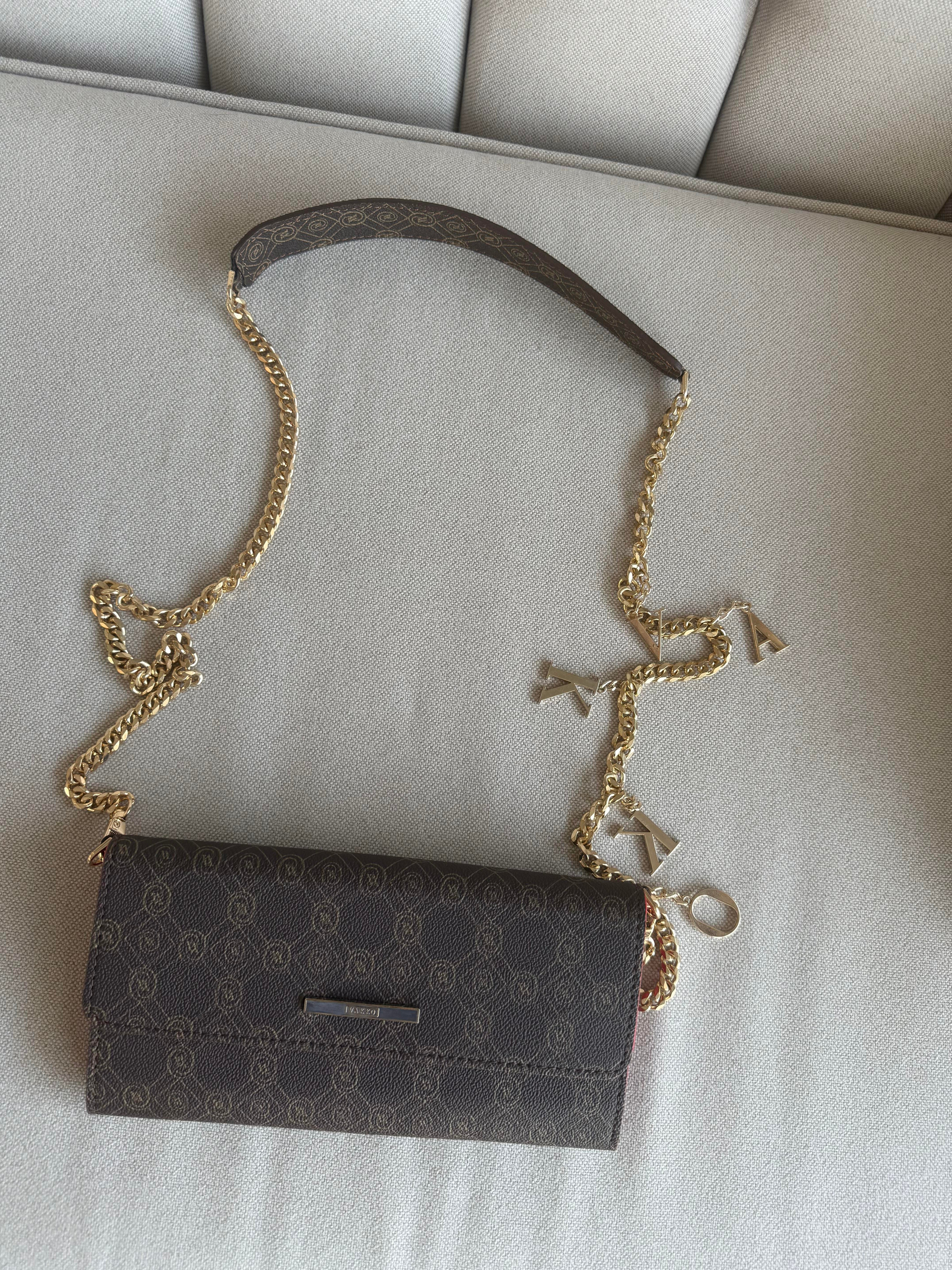 Charmlı Kahve Zincirli Clutch 