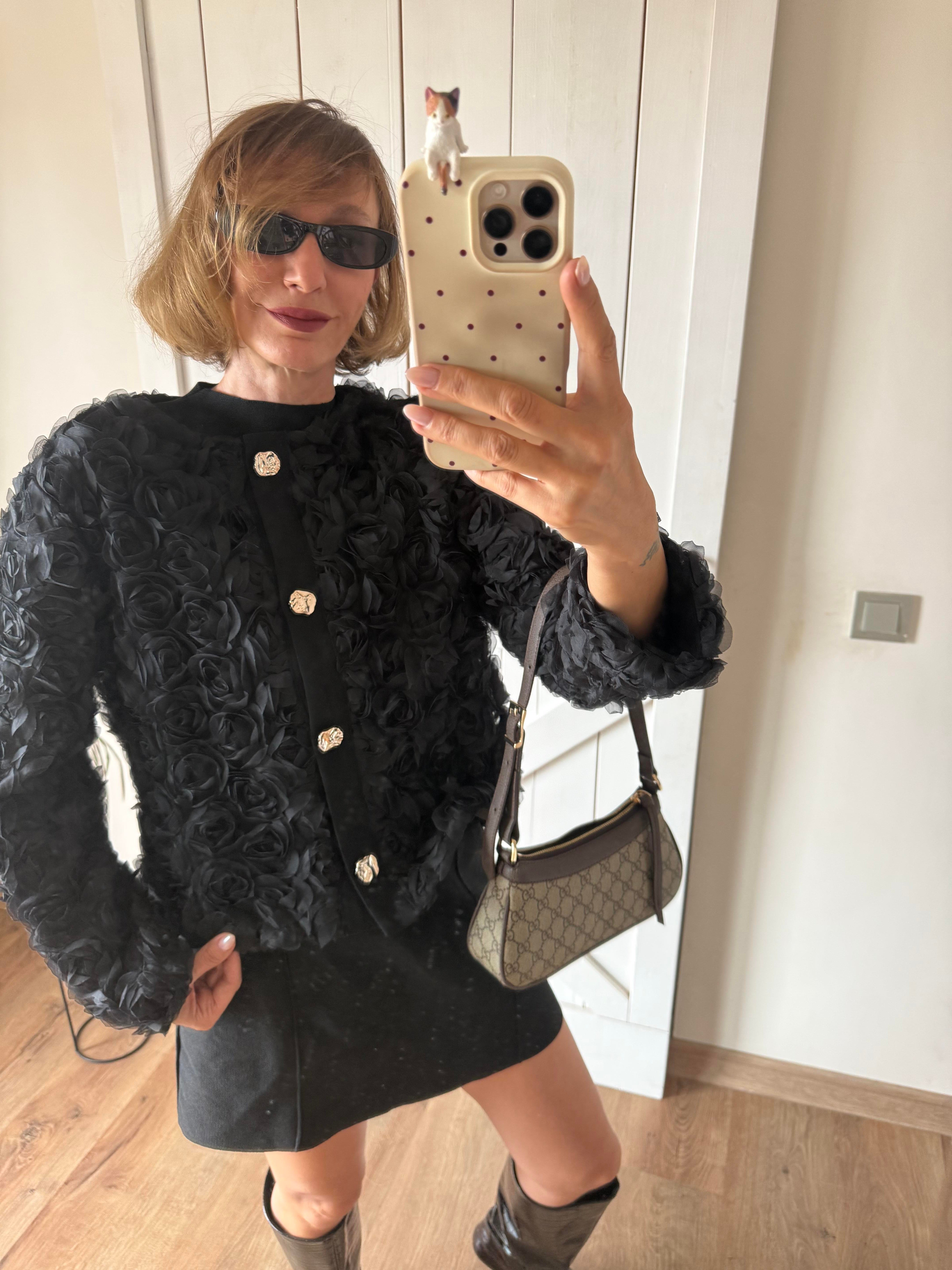 Çiçek Tül Detaylı Ceket