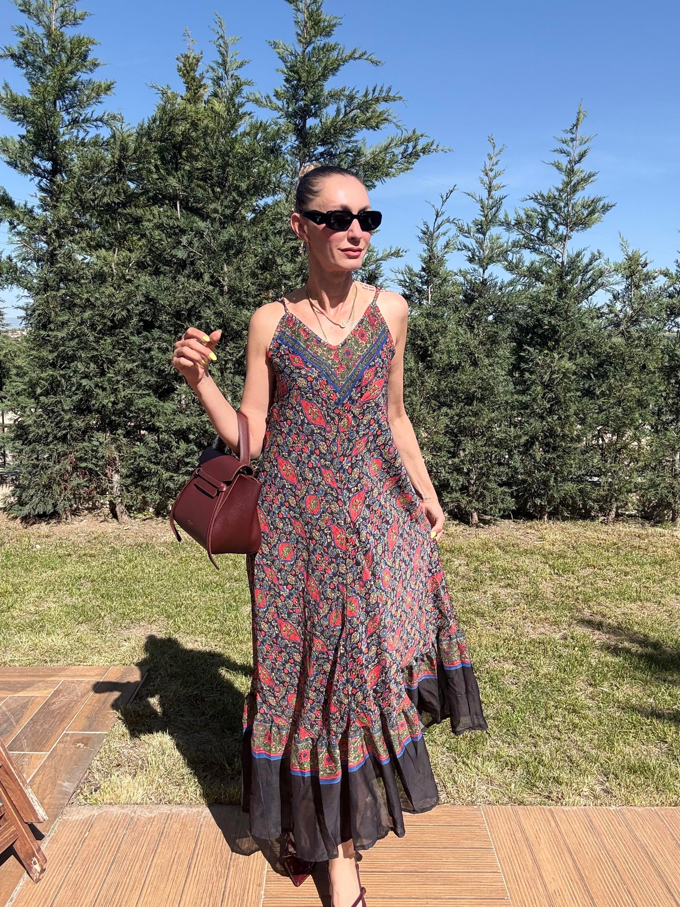 Çiçekli Şifon Elbise