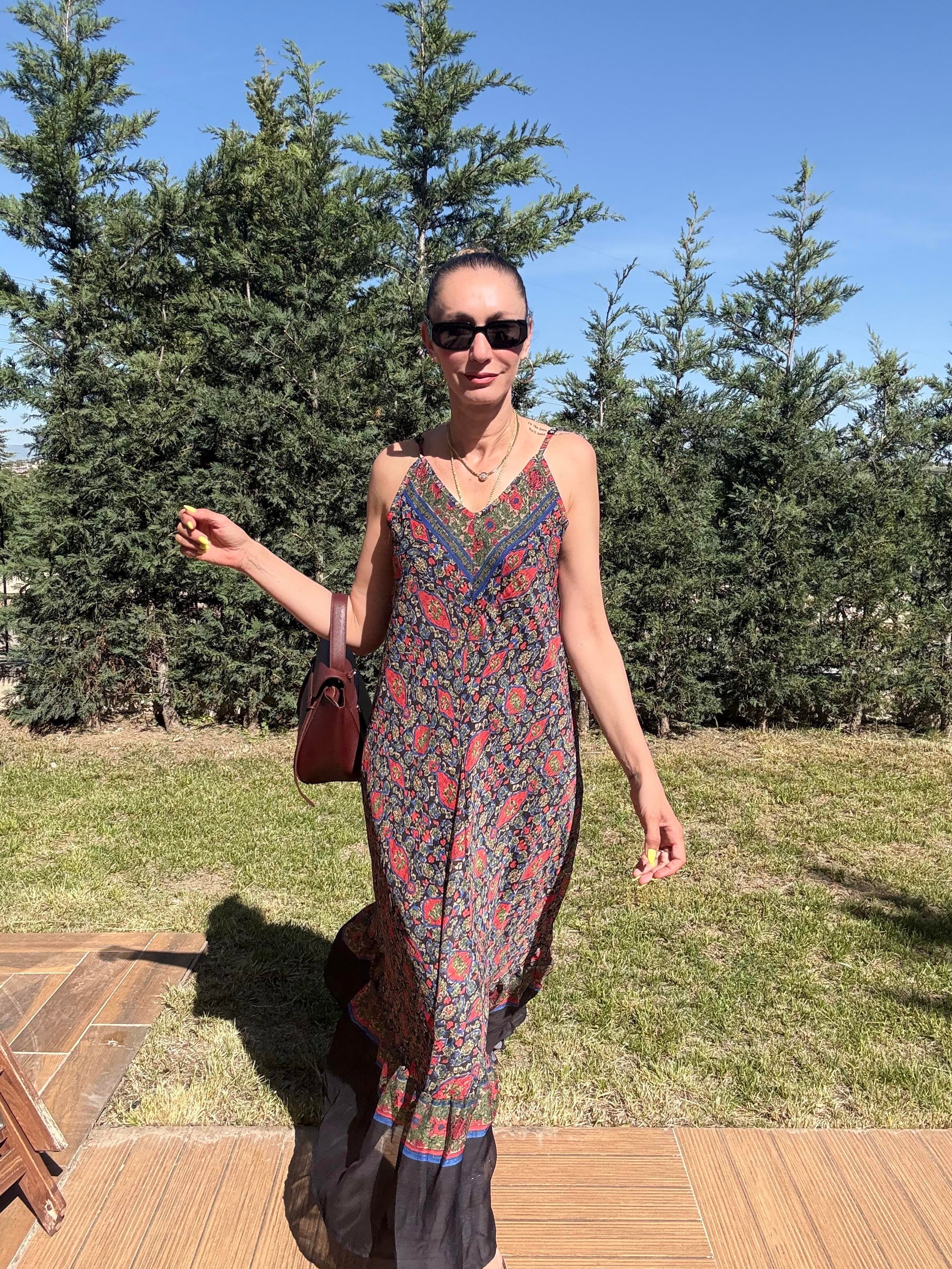 Çiçekli Şifon Elbise