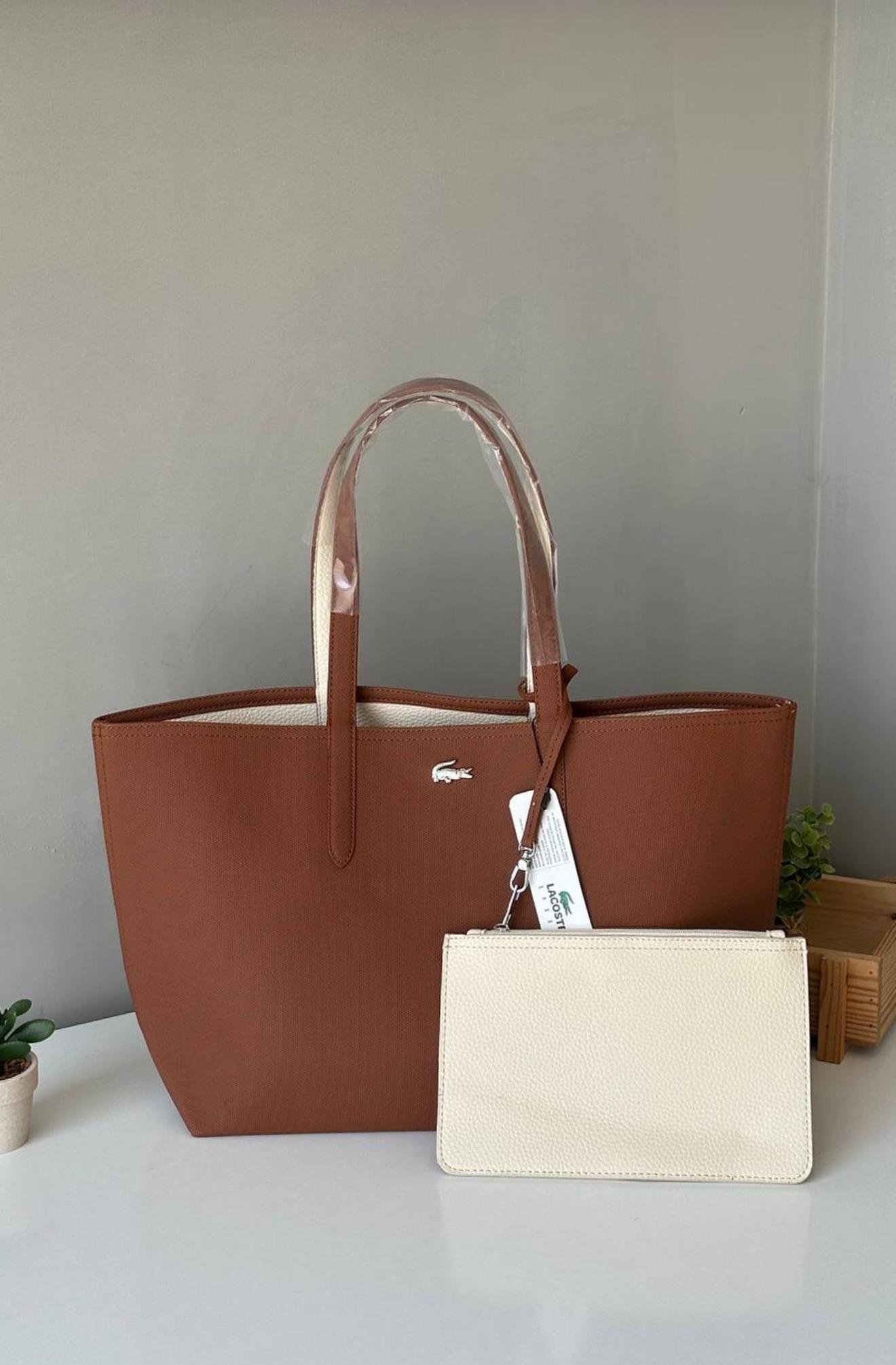 Çift Taraflı Kahve Omuz Çantası