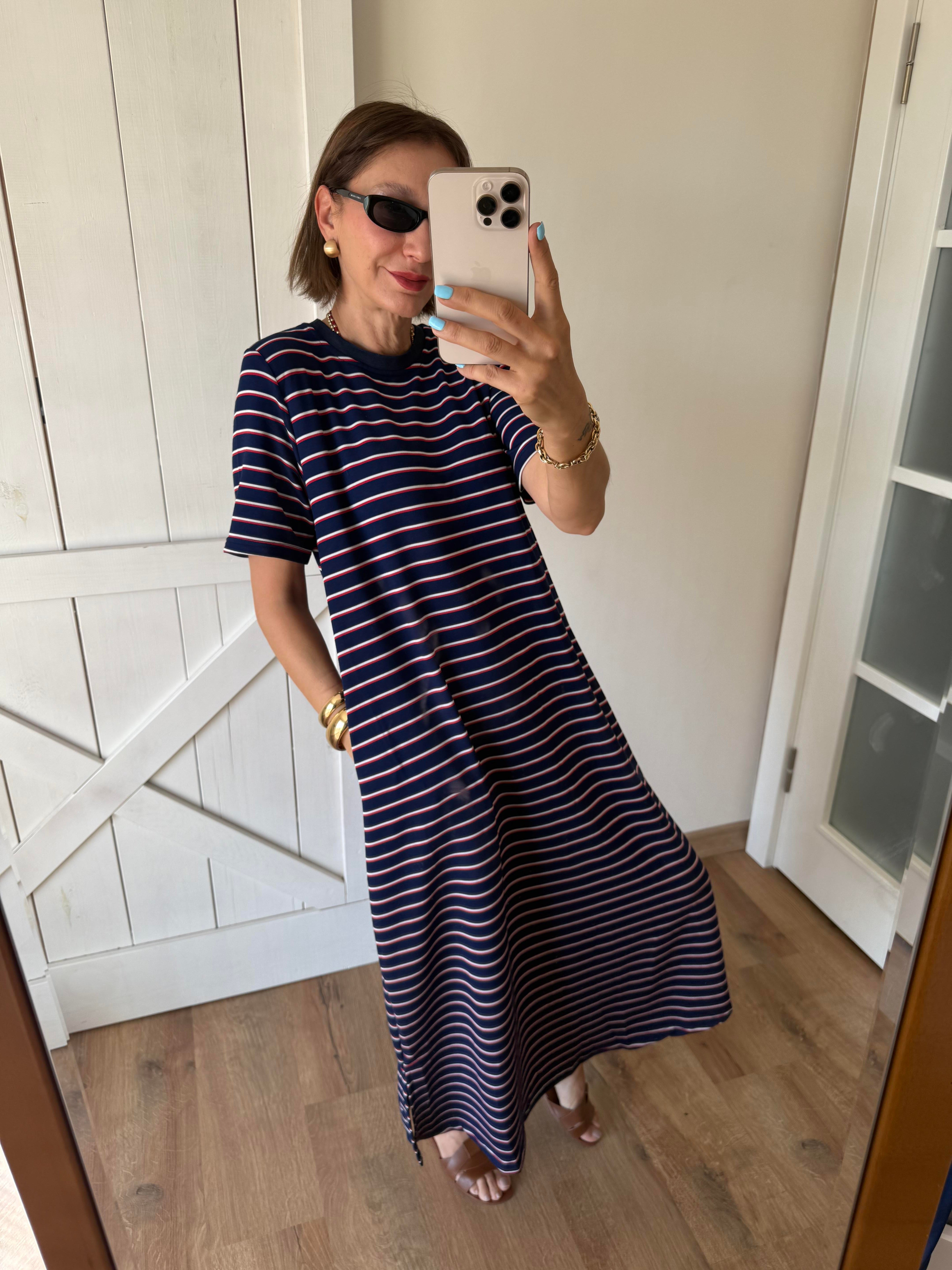 Çizgili Kos Laci Elbise